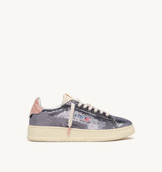 AUTRY Sneaker Donna Dallas Low-Gun Paillettes Pink Cro