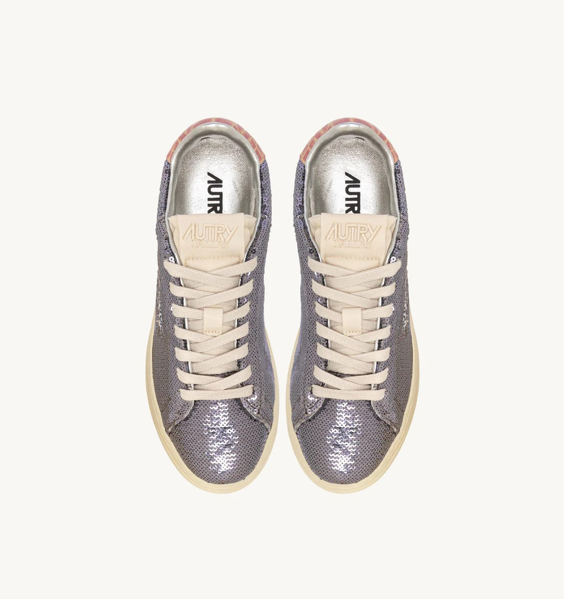 AUTRY Sneaker Donna Dallas Low-Gun Paillettes Pink Cro