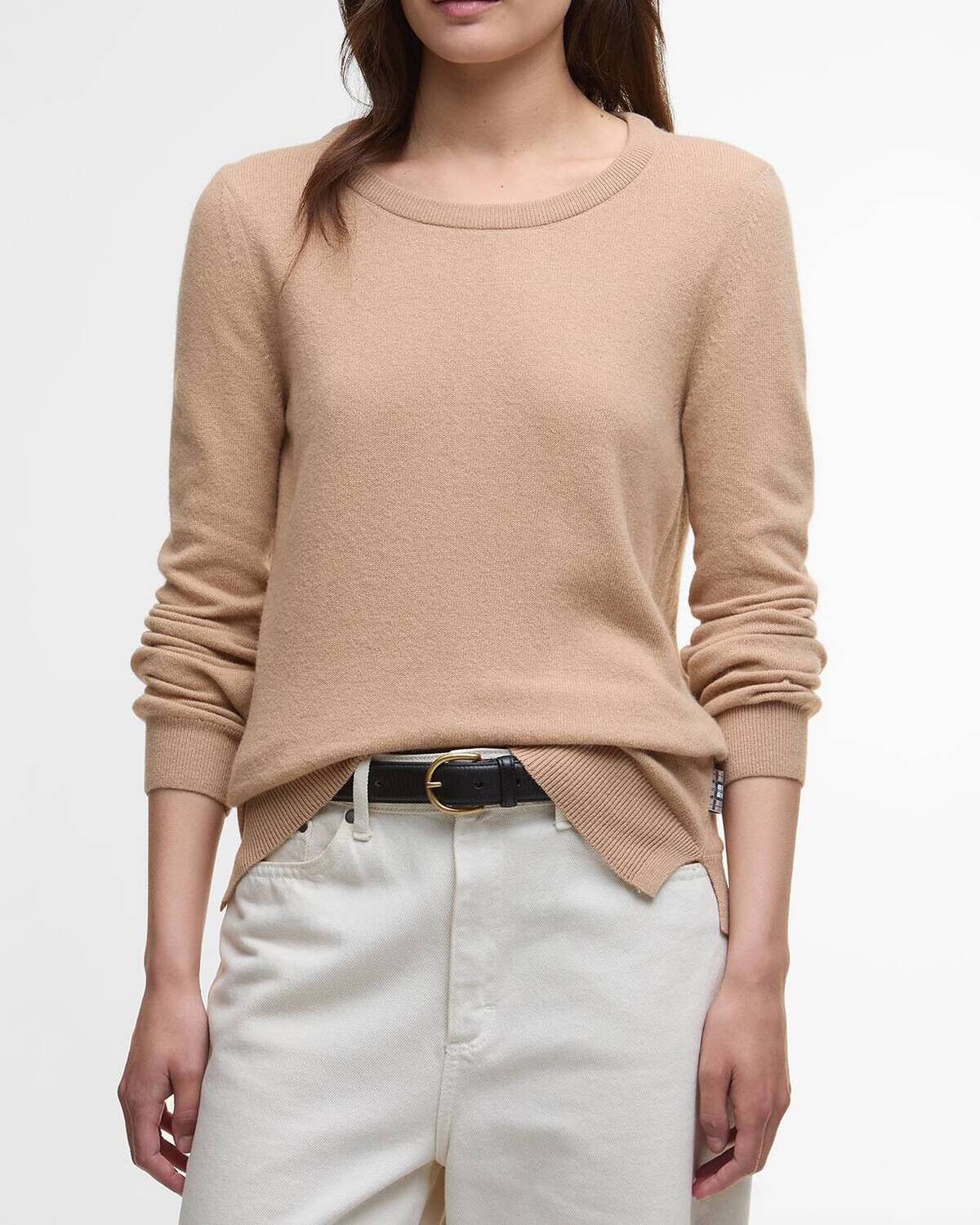 BARBOUR Maglia Donna Girocollo Pendle-Pale Camel Hessian