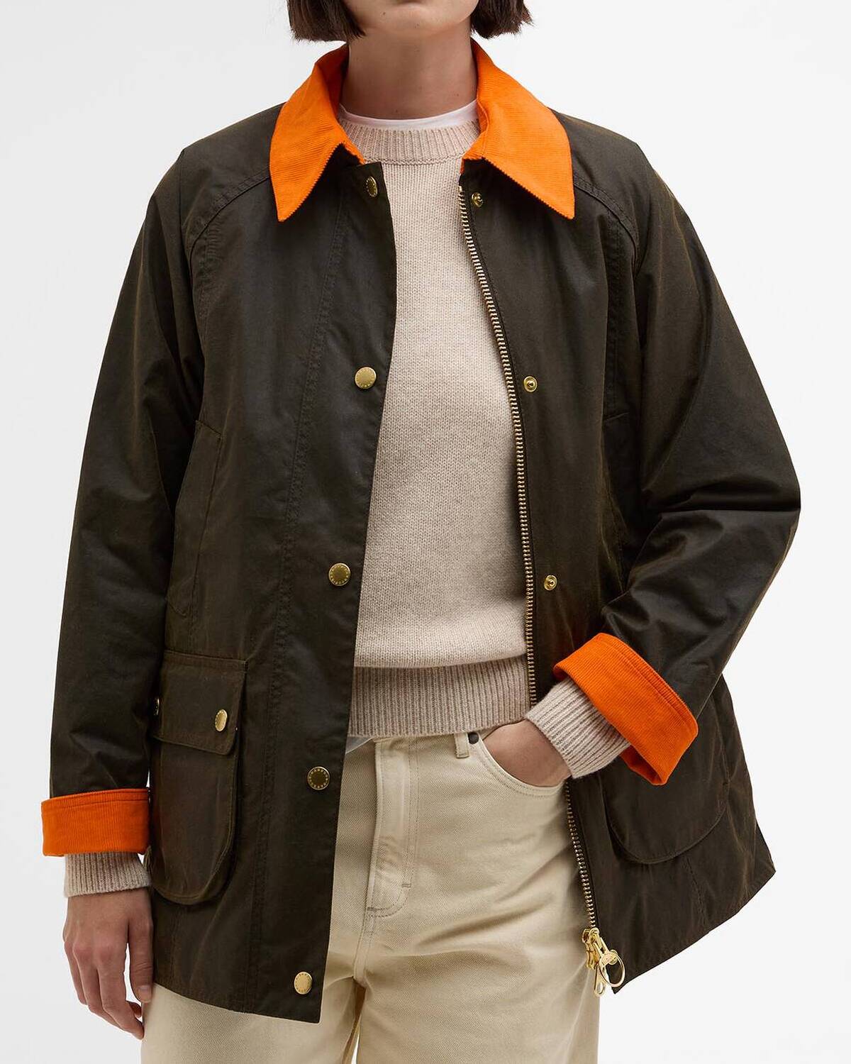 BARBOUR Giacca Donna MODERN BEADNELL WAX Icons-Olive Ancient