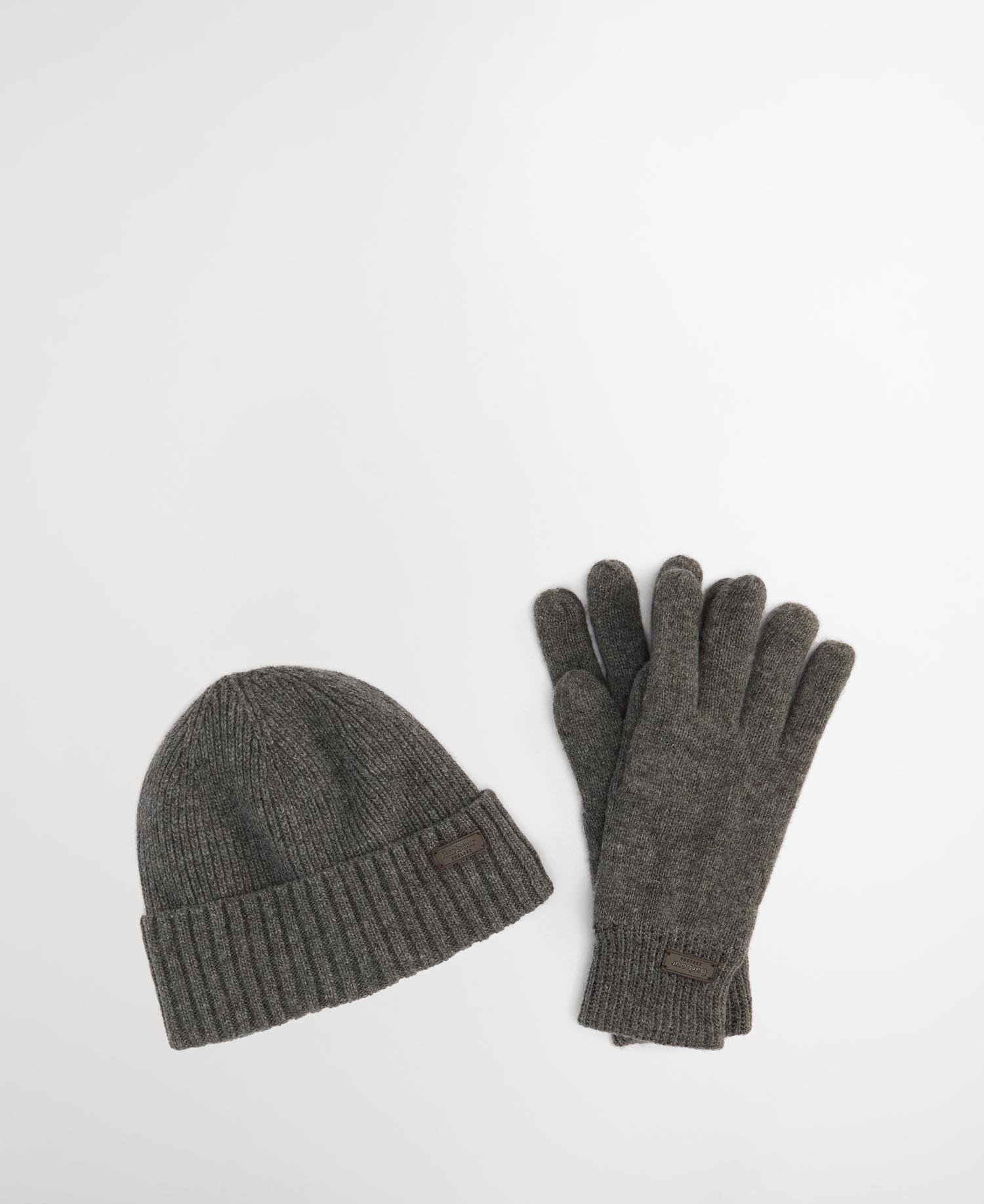 BARBOUR Set Regalo Uomo Berretto e Guanti CARLTON-Grey
