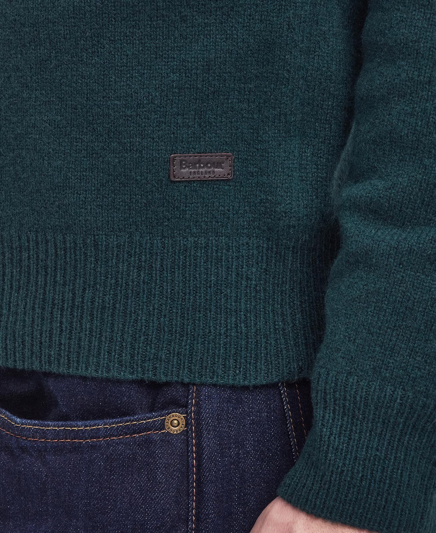 BARBOUR Maglia Uomo ESSENTIAL PATCH CREW-Evergreen