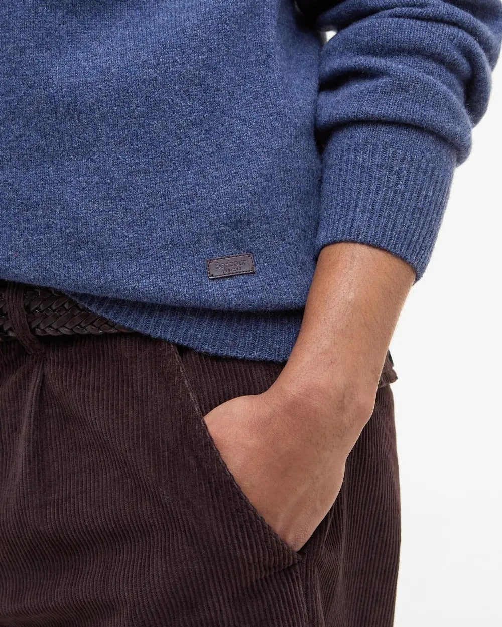BARBOUR Maglia Uomo ESSENTIAL PATCH CREW-Dark Indigo