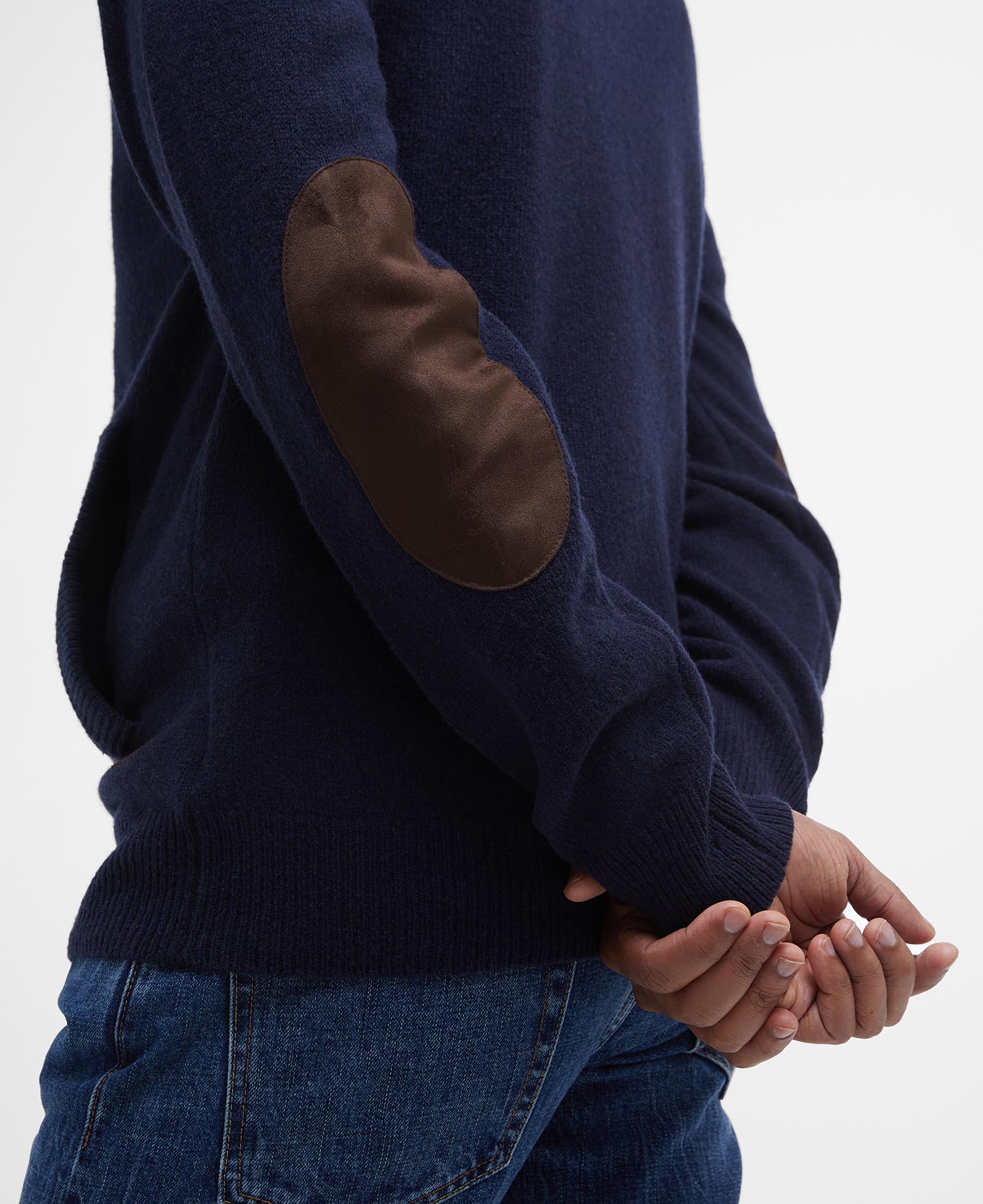 BARBOUR Maglione Uomo Essential Patch Zip-Classic Navy