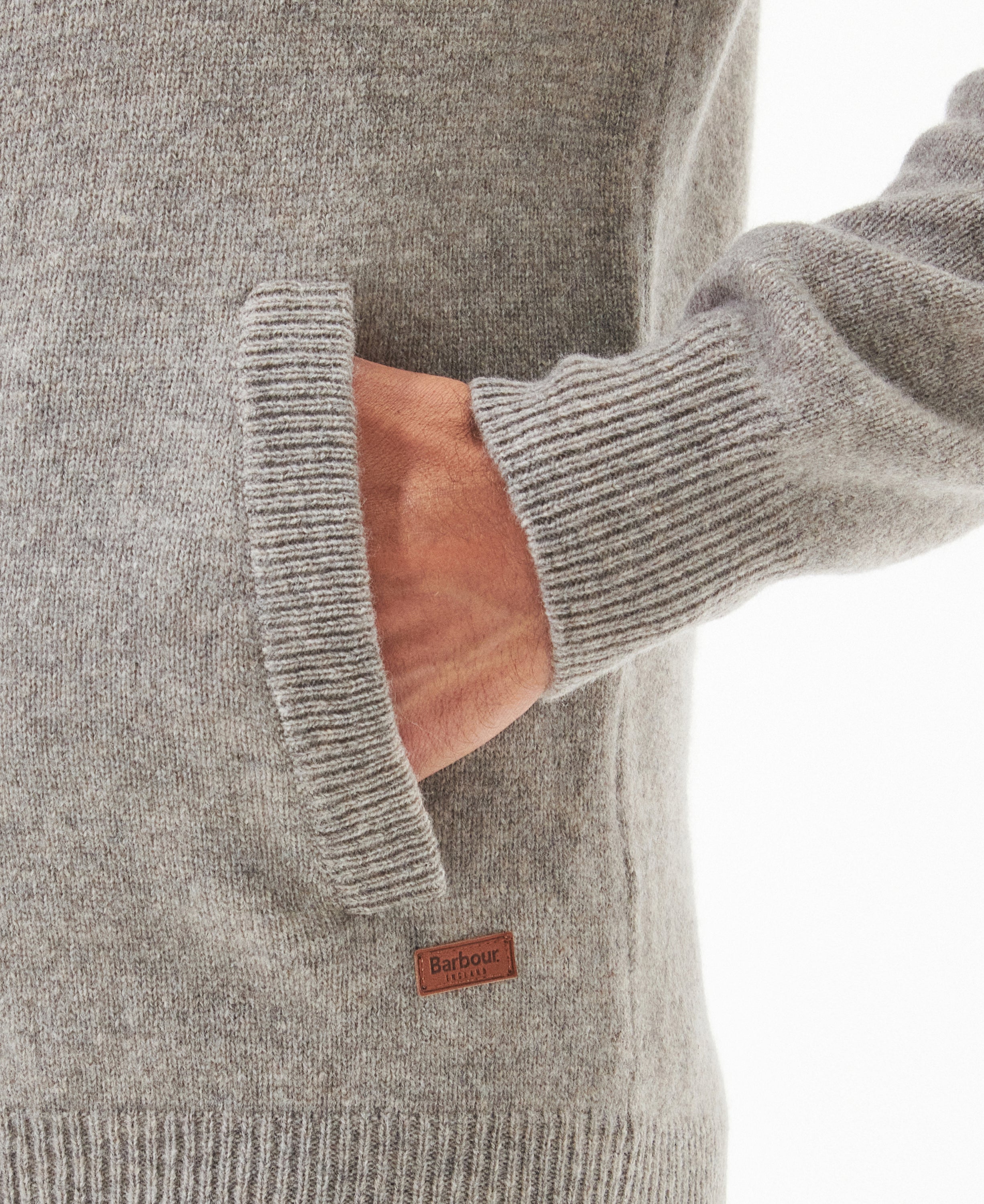 BARBOUR Maglione Uomo Essential Patch Zip-New Stone