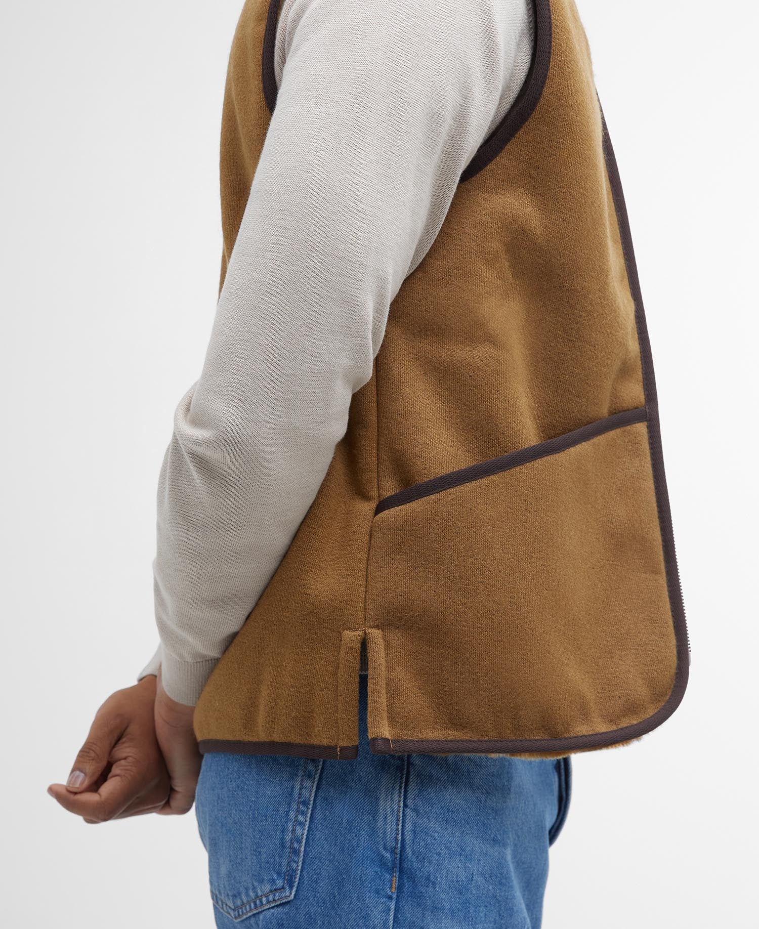 BARBOUR Gilet Uomo Pile Ecopelliccia-Classic Brown