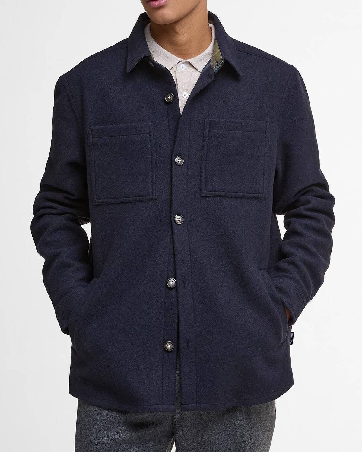 BARBOUR Overshirt Uomo Marlow-Navy Marl