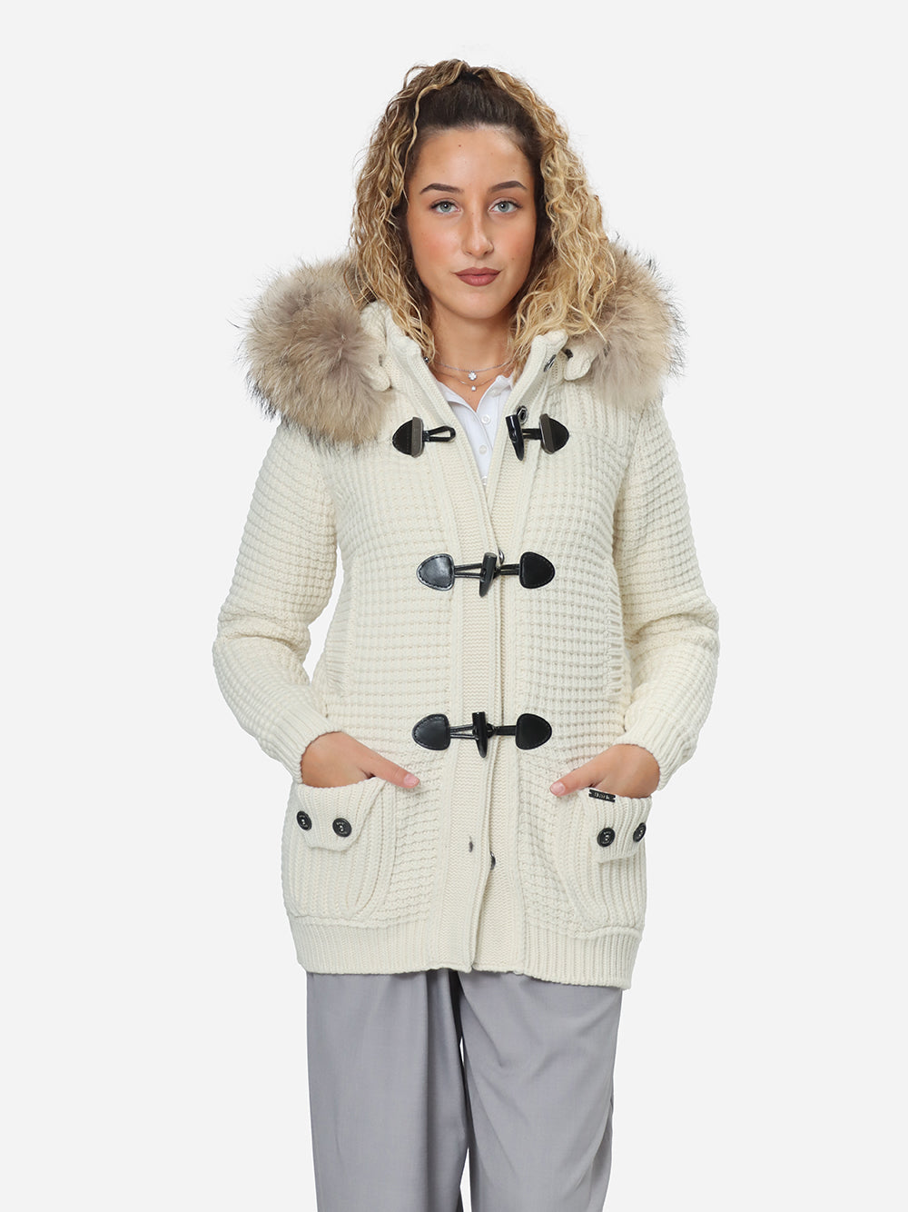 BARK Giubbotto Donna MEDIUM DUFFLE COAT W/MURMASKY-Off White
