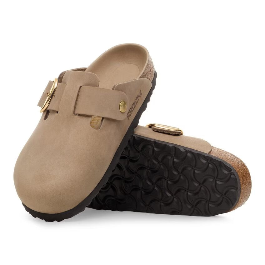 BIRKENSTOCK Ciabatta Donna BOSTON BIG BUCKLE Oiled-Tobacco Brown