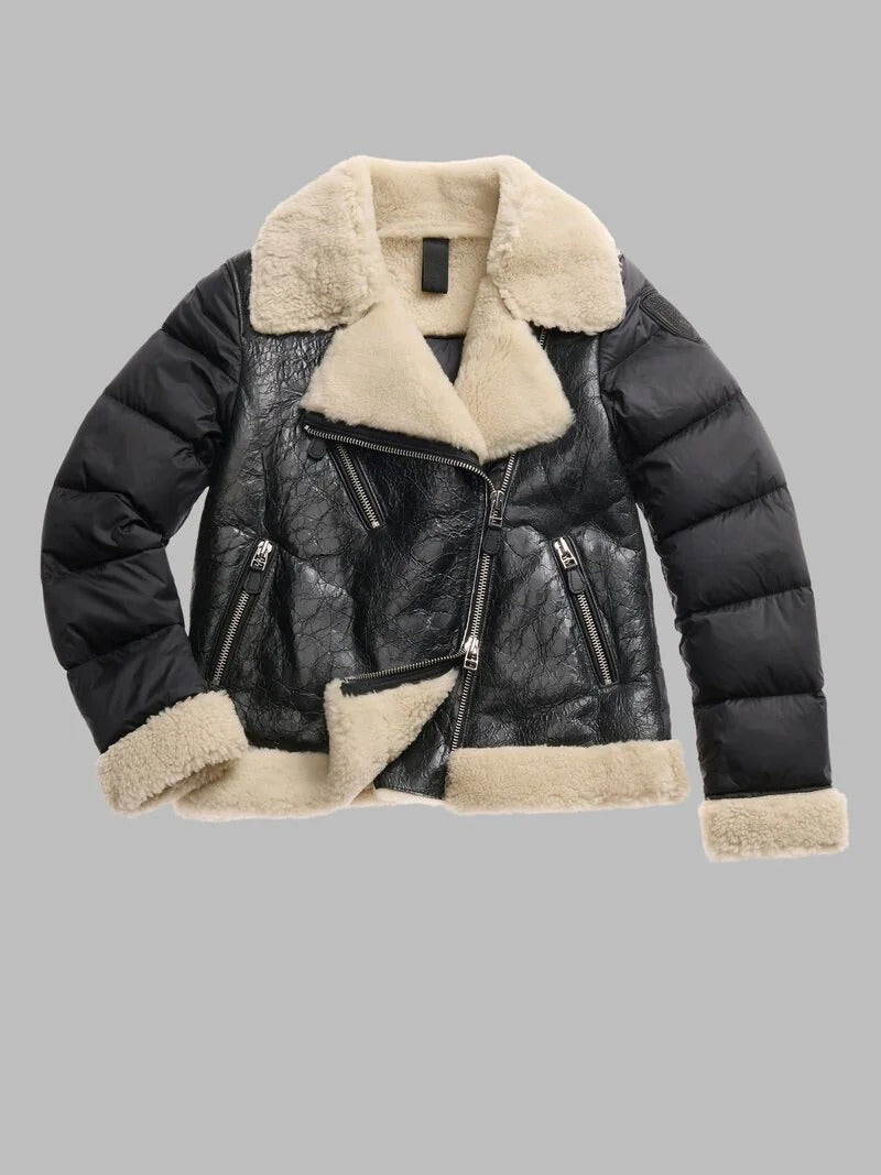 BLAUER Giubbotto Donna Chiodo Montone Candor-Nero