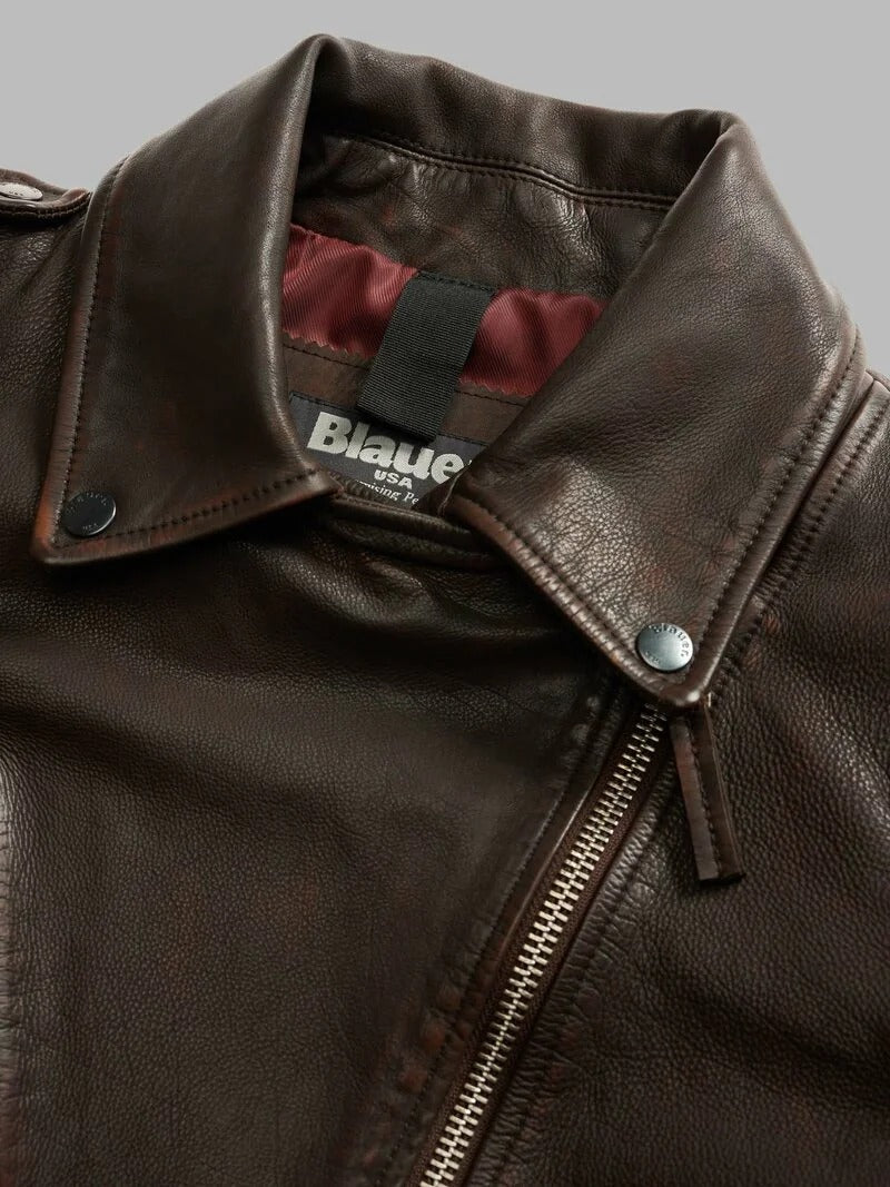 BLAUER Giubbotto Donna Chiodo Ann-Castagna