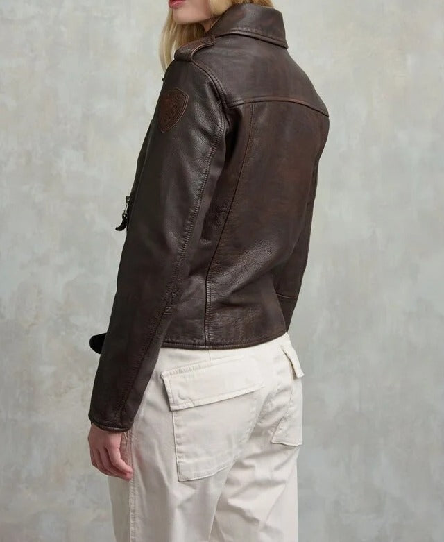 BLAUER Giubbotto Donna Chiodo Ann-Castagna