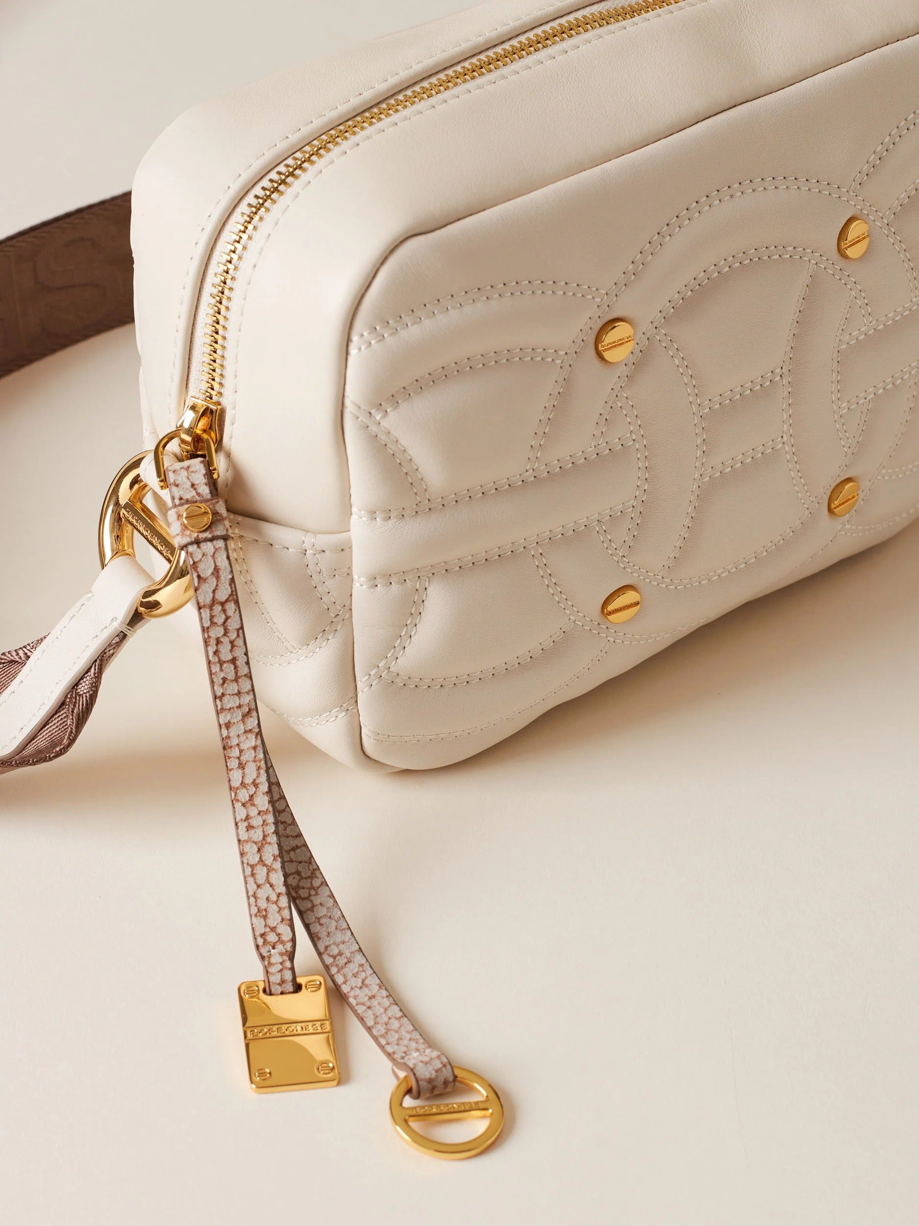 BORBONESE Borsa Rondò Camera Case S-Alabastro Mushroom