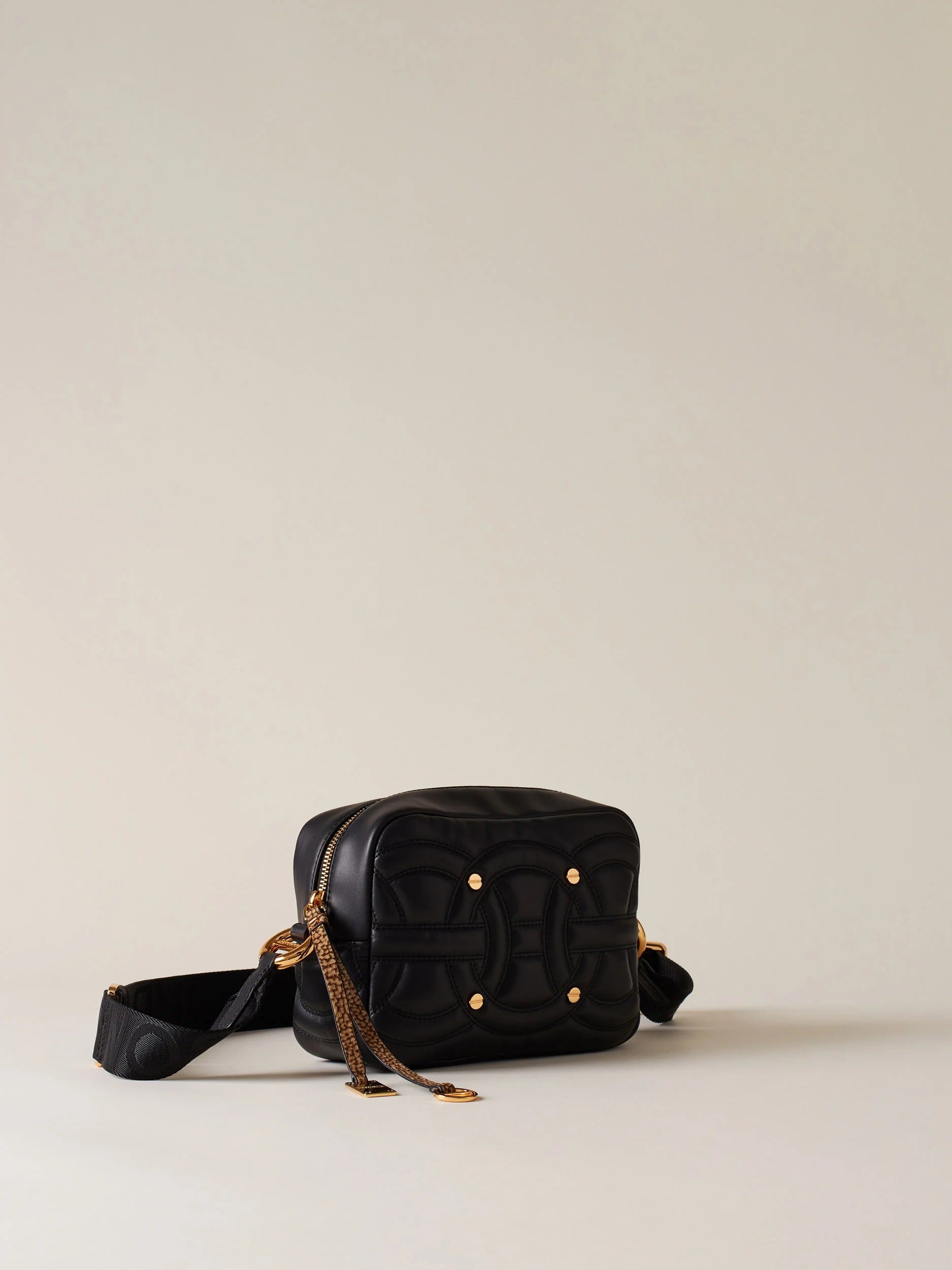 BORBONESE Borsa Rondò Camera Case S-Nero Naturale