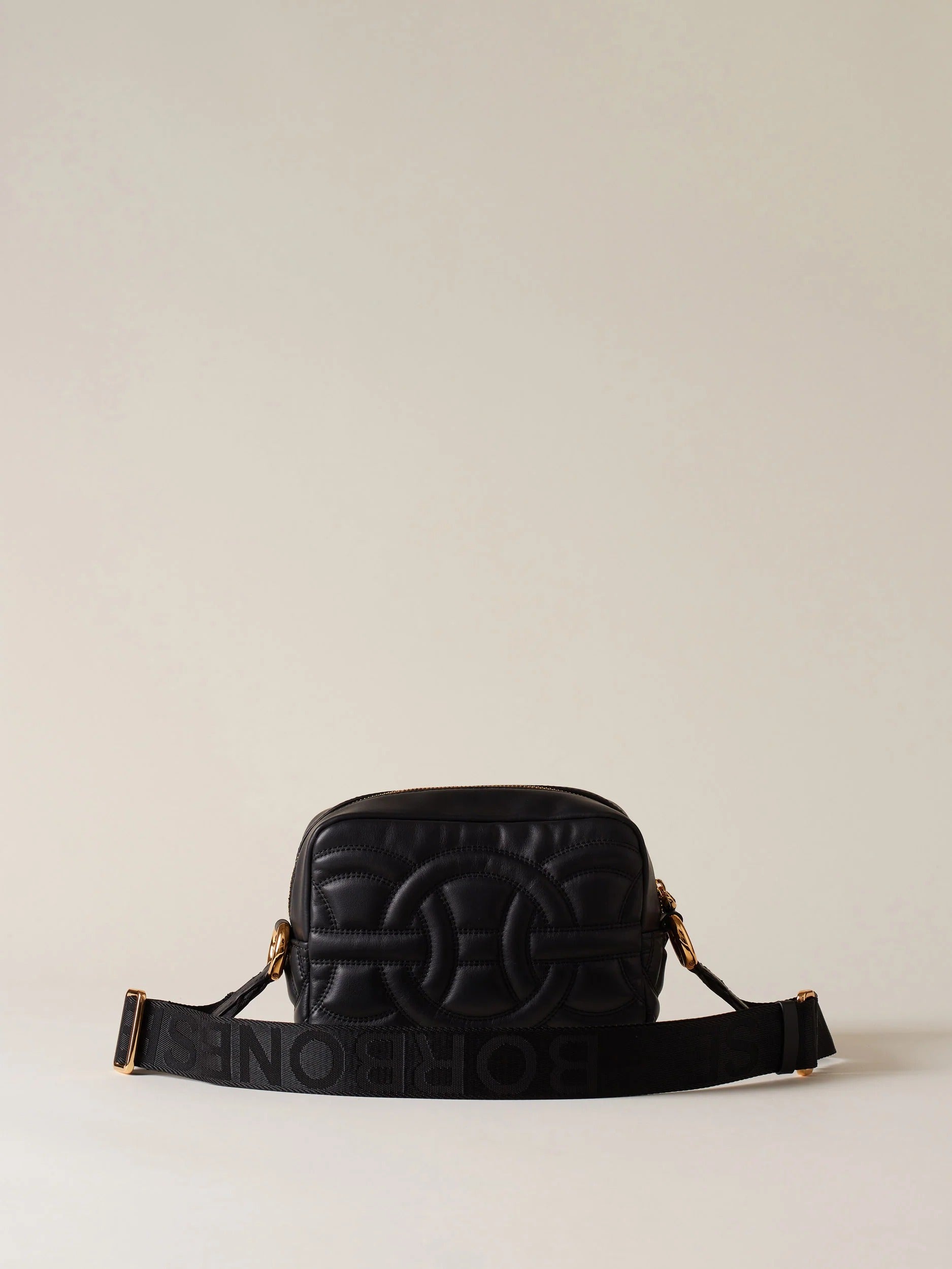 BORBONESE Borsa Rondò Camera Case S-Nero Naturale