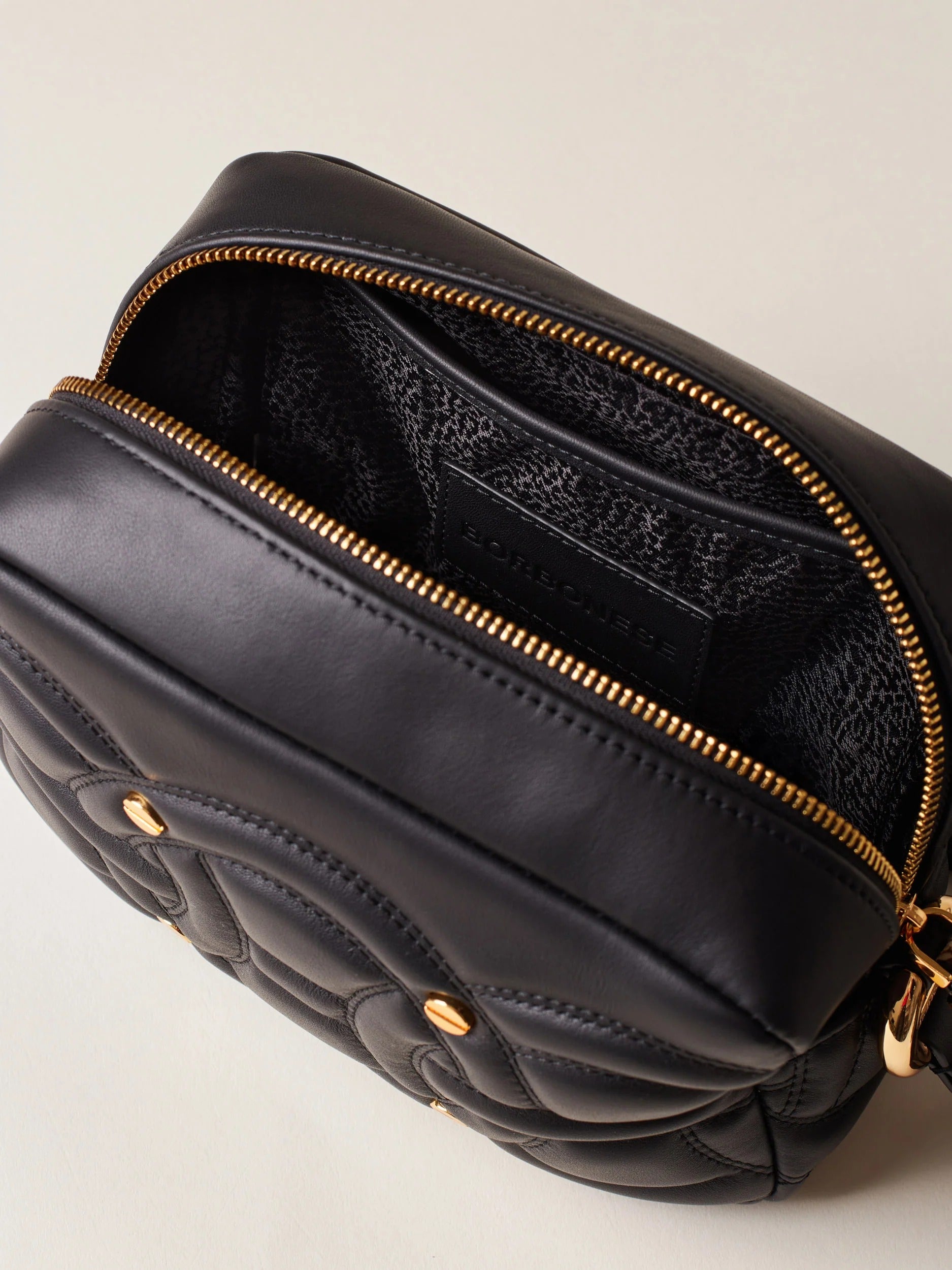 BORBONESE Borsa Rondò Camera Case S-Nero Naturale