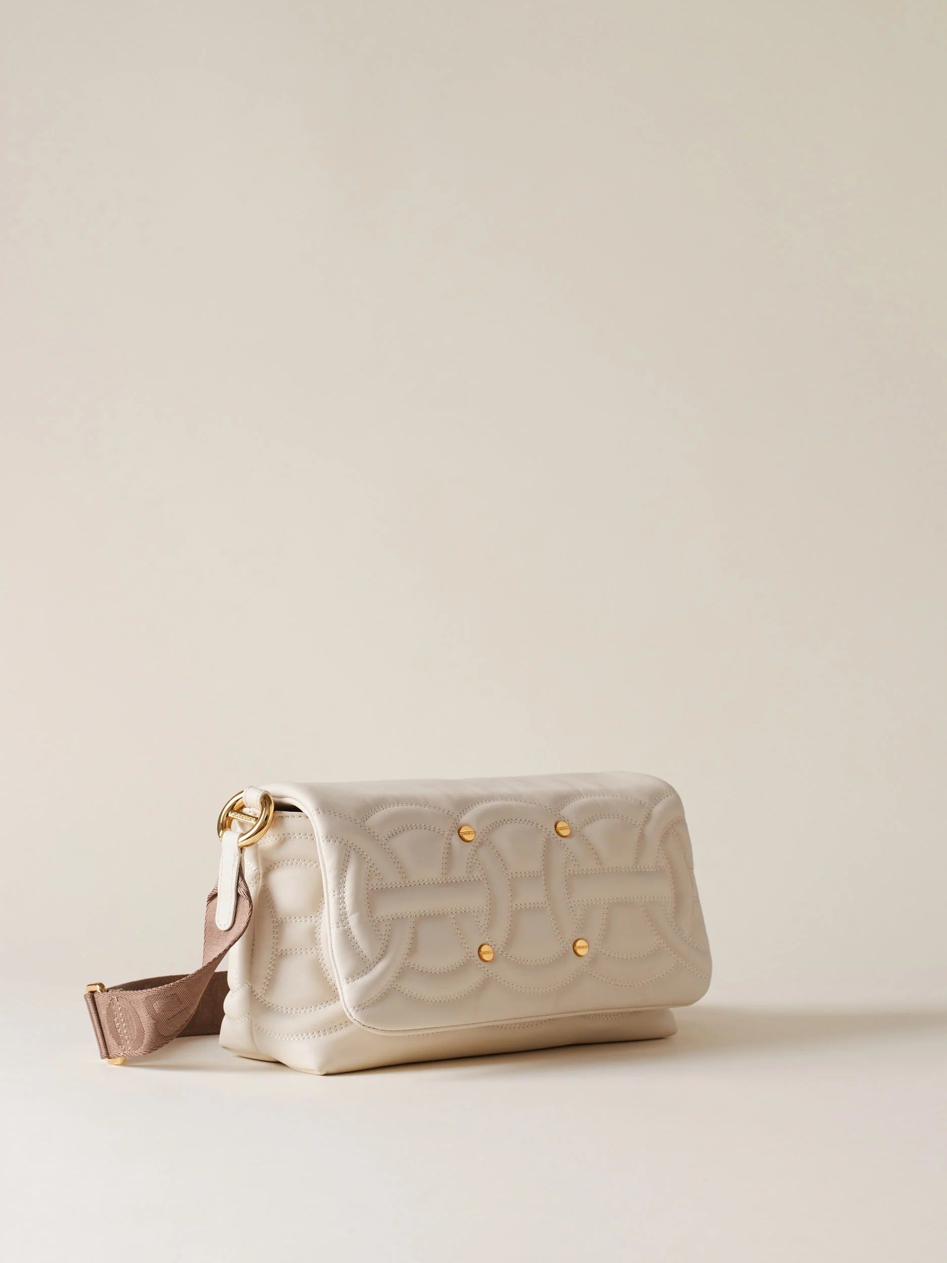 BORBONESE Borsa Rondò Cross Over S-Alabastro Mushroom