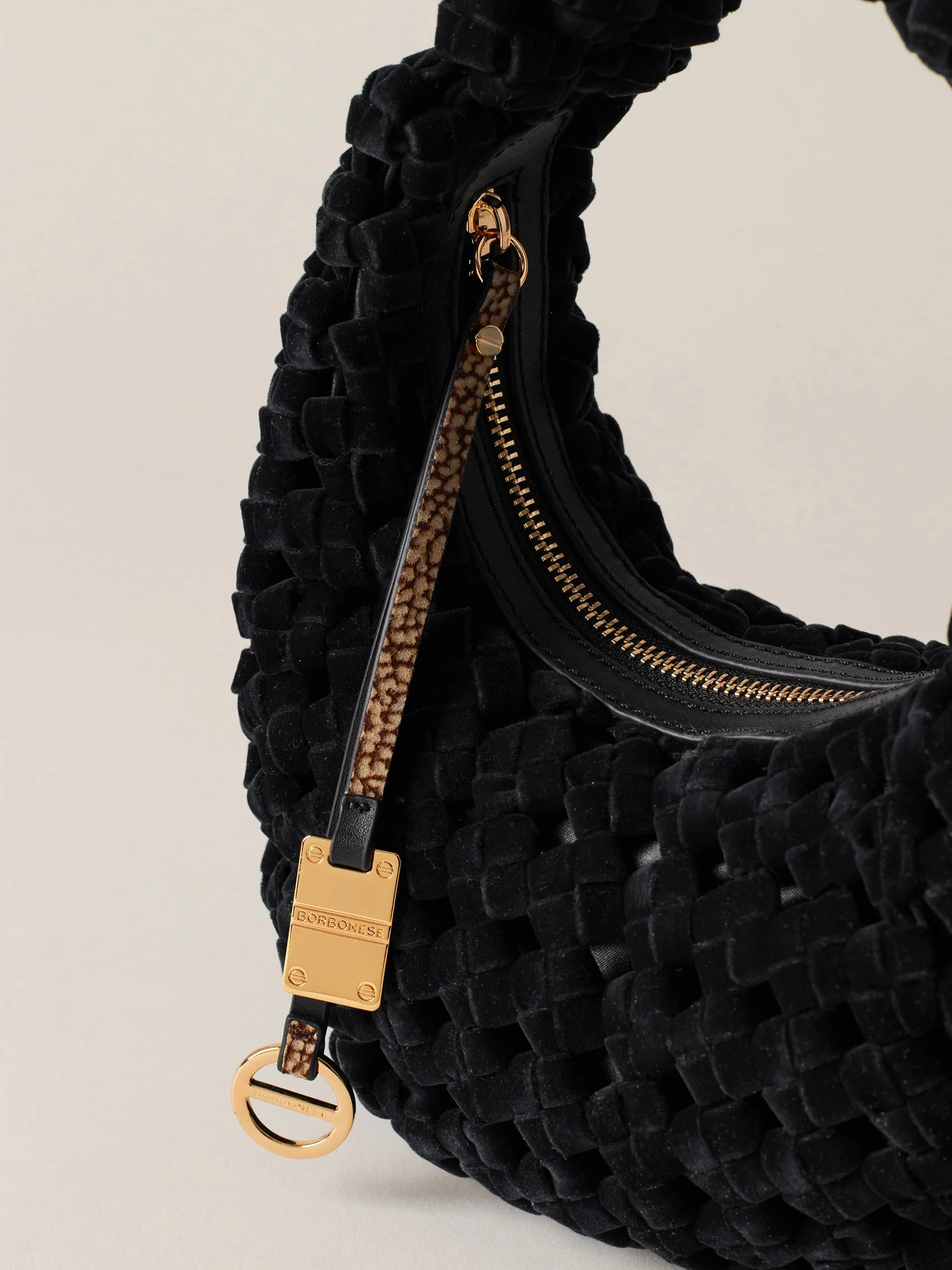 BORBONESE Borsa La Nido Hobo Petite-Nero