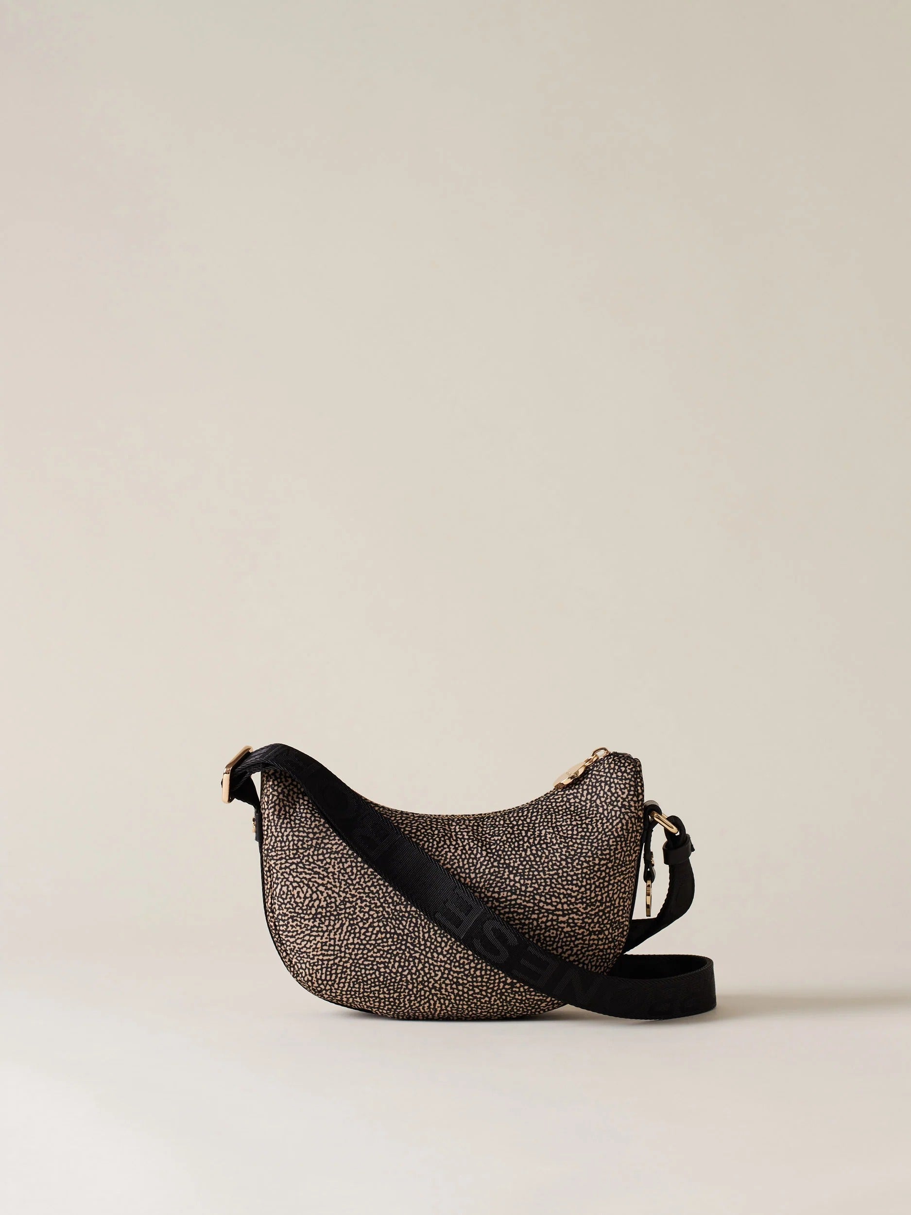 BORBONESE Borsa Luna Mini-Naturale Nero