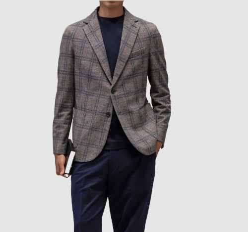 CIRCOLO 1901 Giacca Uomo Monopetto Windowpane-Cioccolato