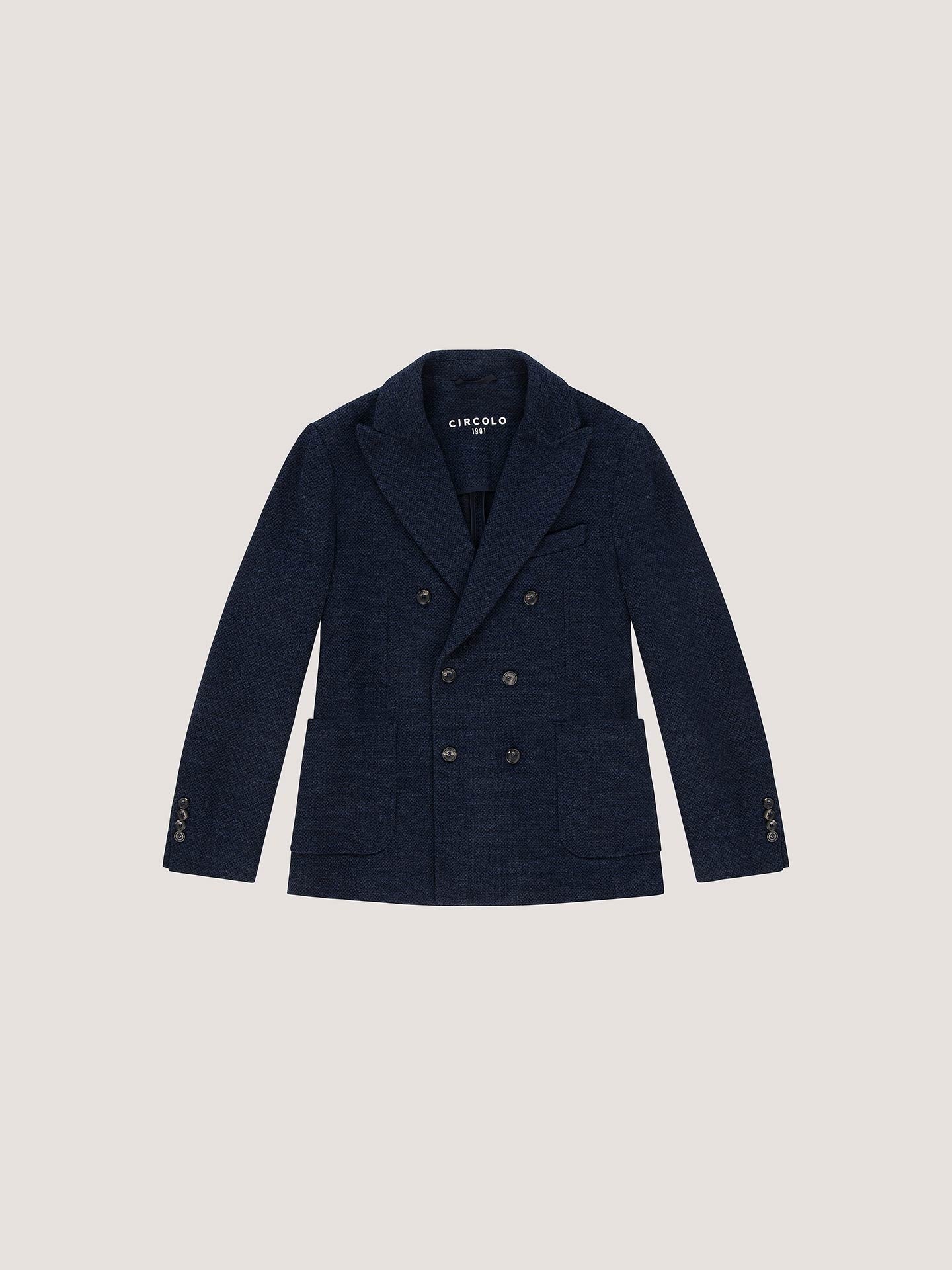 CIRCOLO 1901 Giacca Uomo Doppiopetto Fabric Weft-Blu Navy