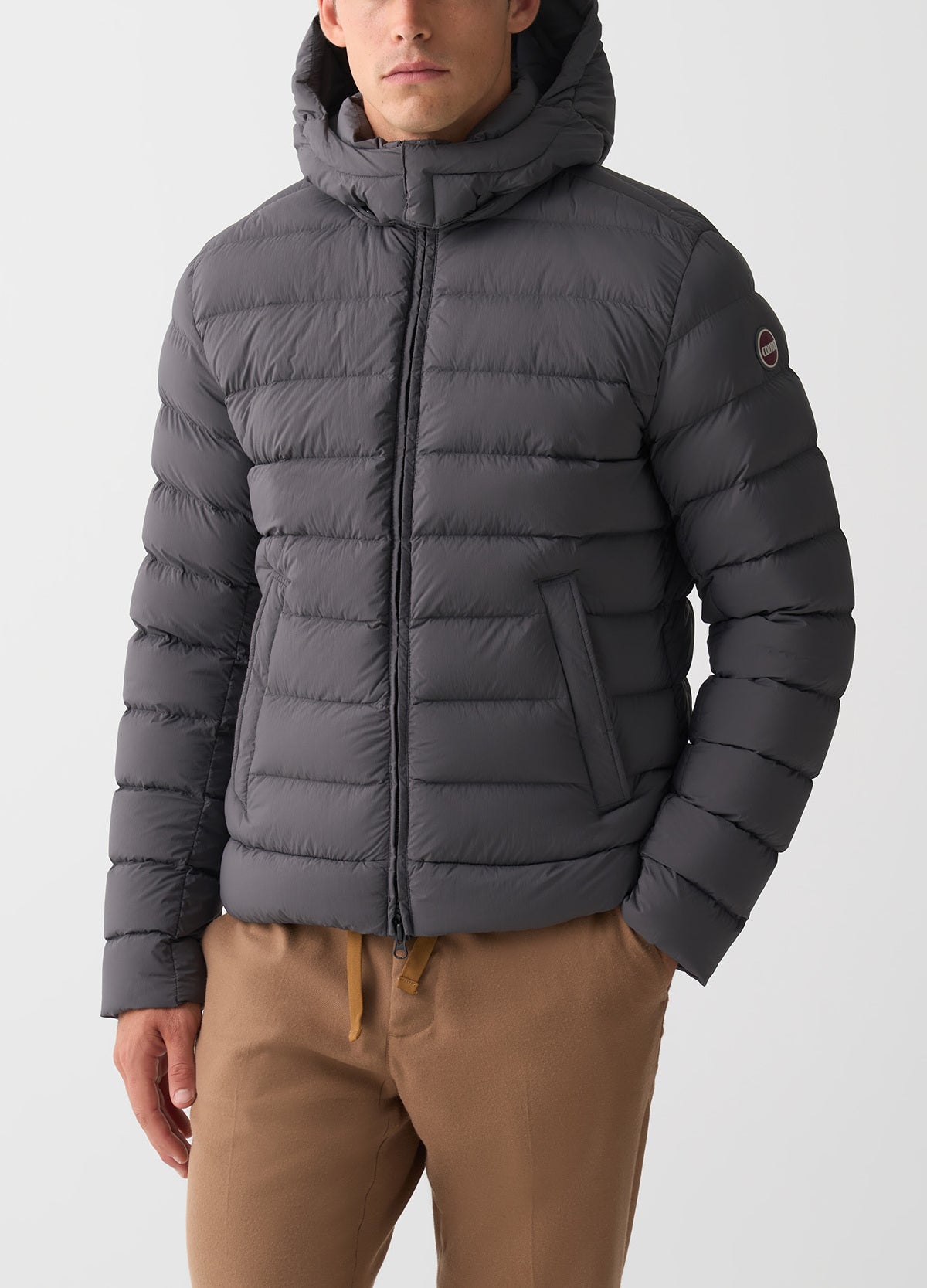 COLMAR Giacca Uomo trapuntata con cappuccio staccabile-Grigio Street