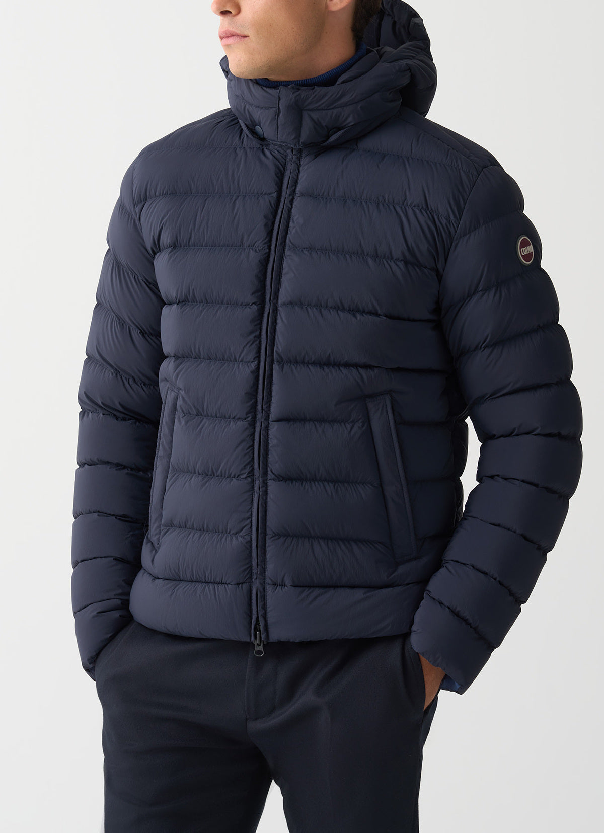 COLMAR Giacca Uomo trapuntata con cappuccio staccabile-Blu Navy