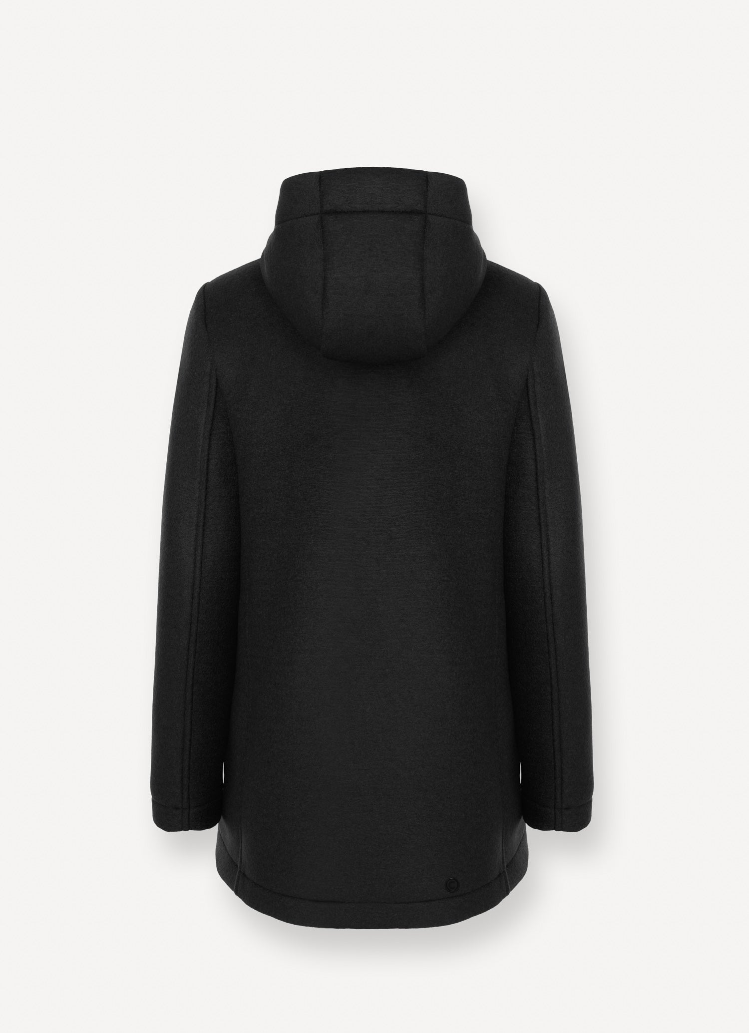 COLMAR Cappotto Donna in panno di lana con cappuccio-Nero