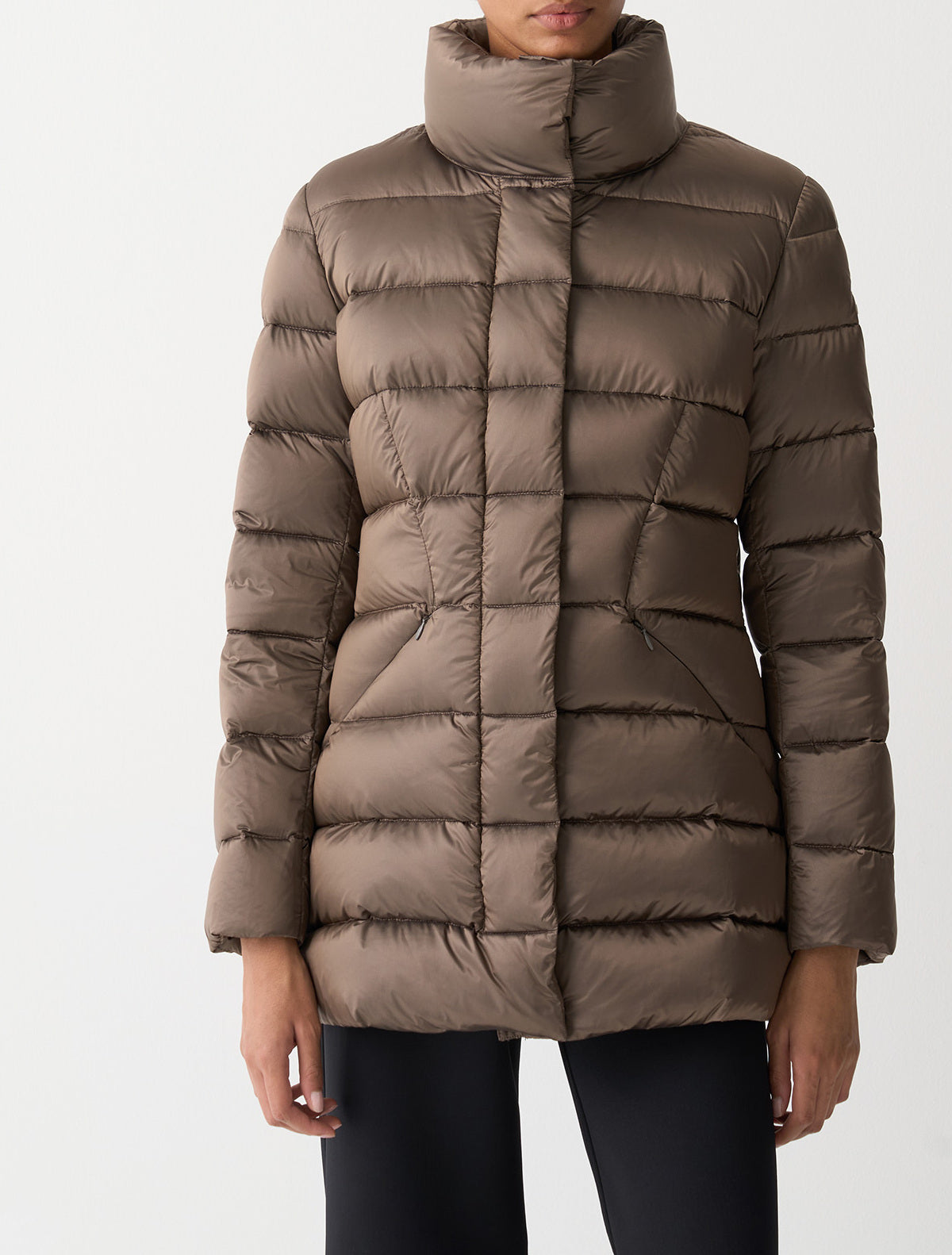 COLMAR Piumino Donna Lungo Sciancrato-Marrone Dark Yam