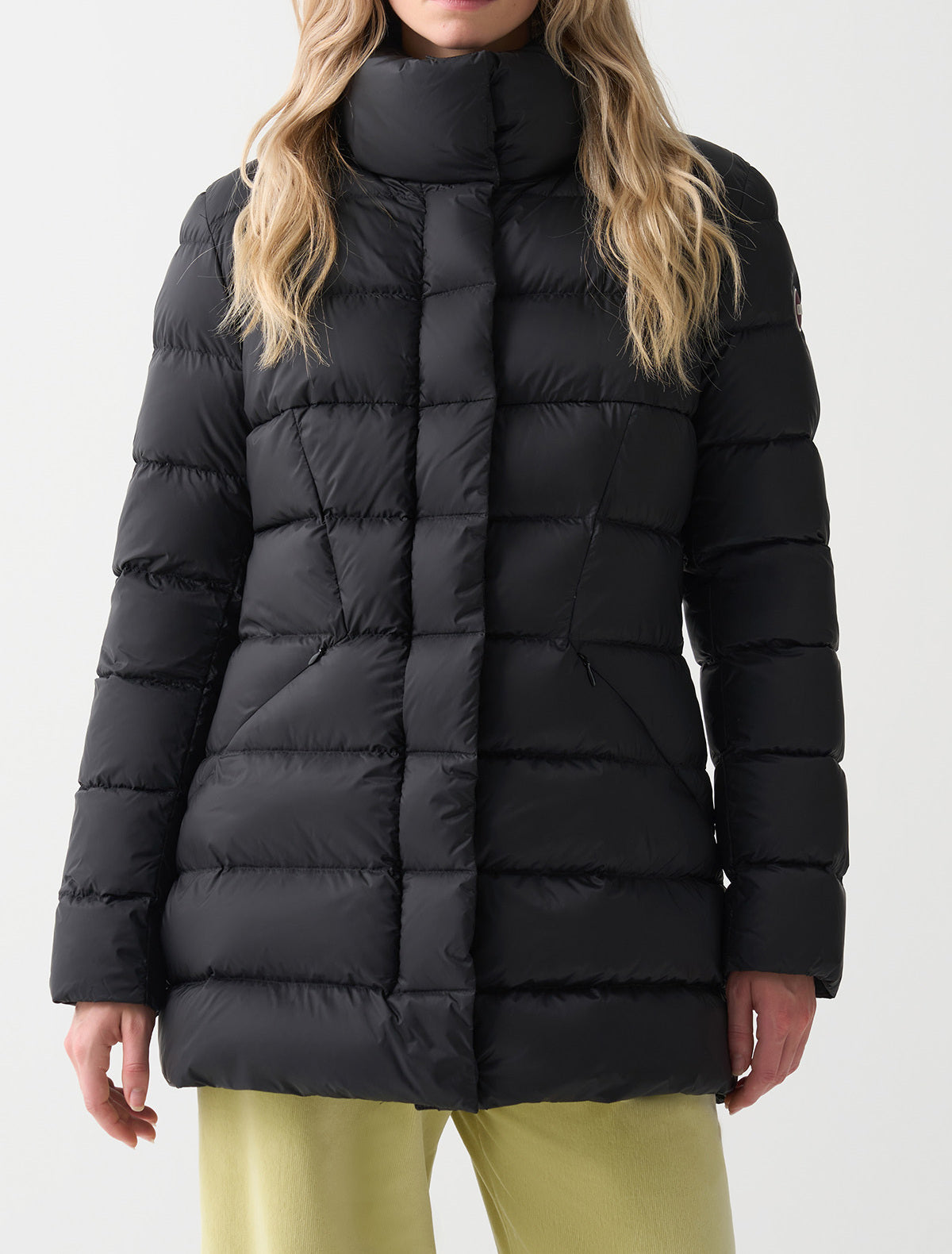 COLMAR Piumino Donna Lungo Sciancrato-Nero