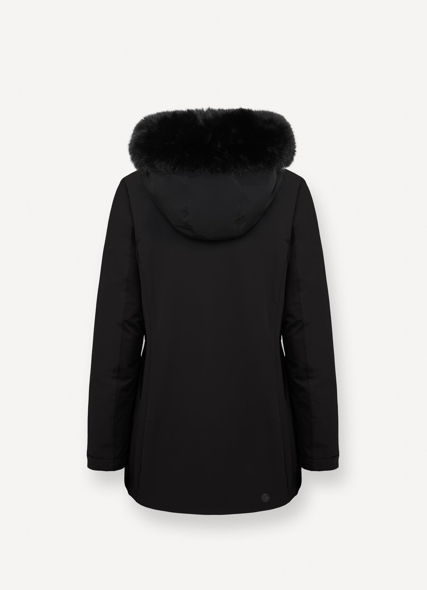 COLMAR Piumino Donna Impermeabile Cappuccio Ecopelliccia-Nero