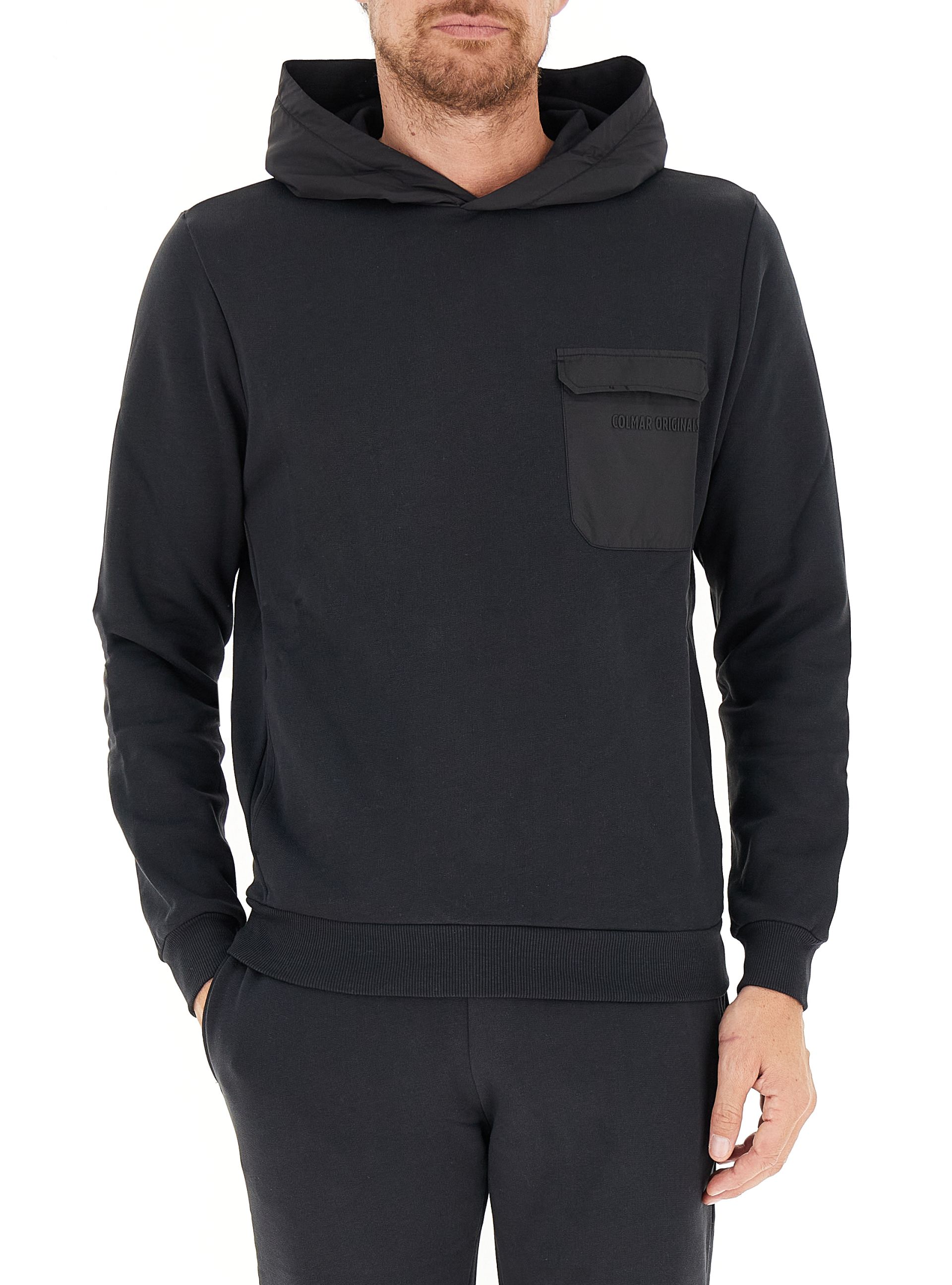 COLMAR Felpa Uomo Cappuccio Taschino-Nero