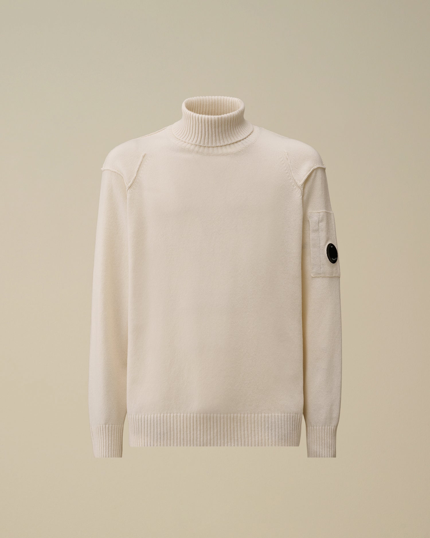C.P. COMPANY Maglione Uomo Lambswool Grs Turtleneck-Gauze White
