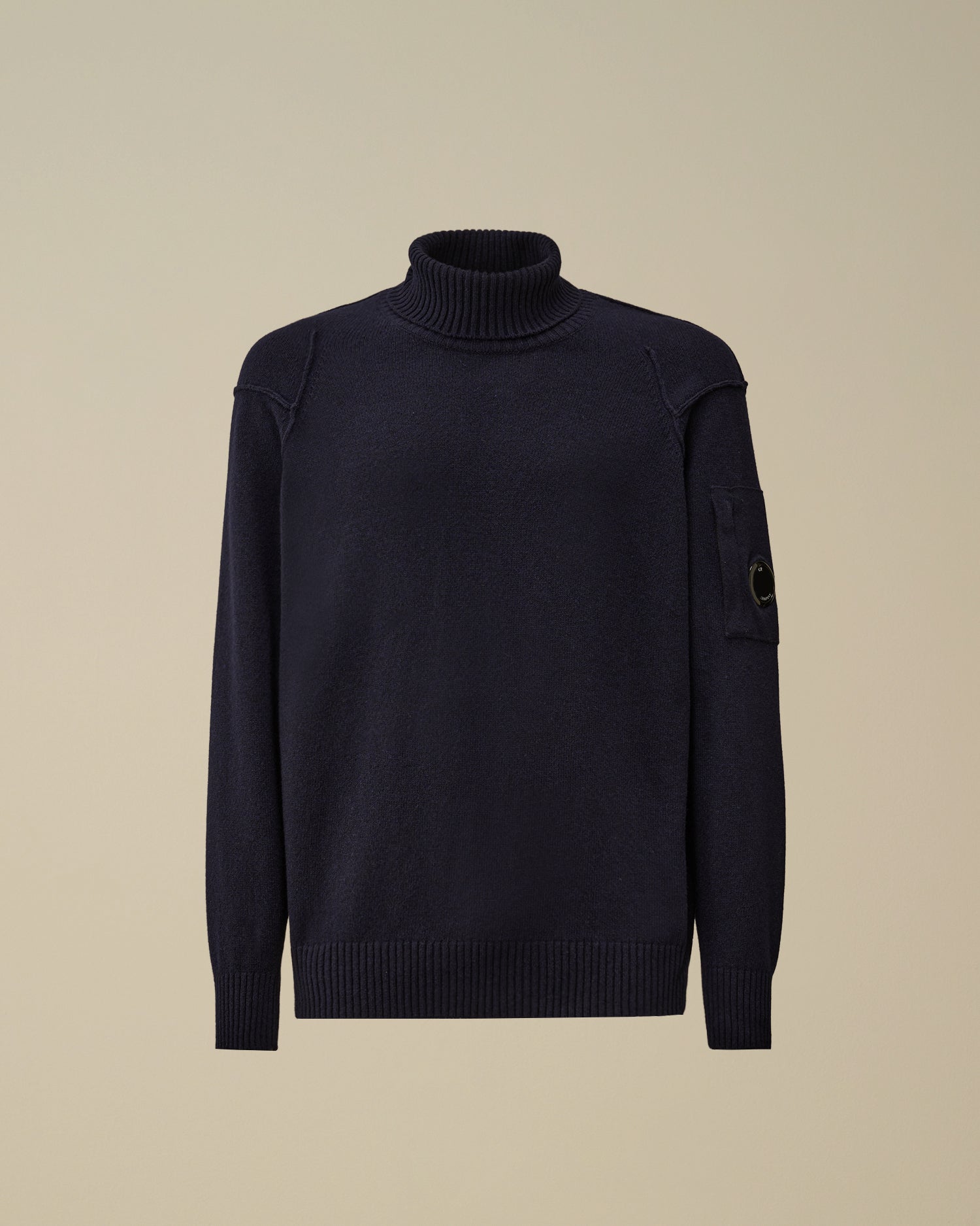 C.P. COMPANY Maglione Uomo Lambswool Grs Turtleneck-Total Eclipse Blue
