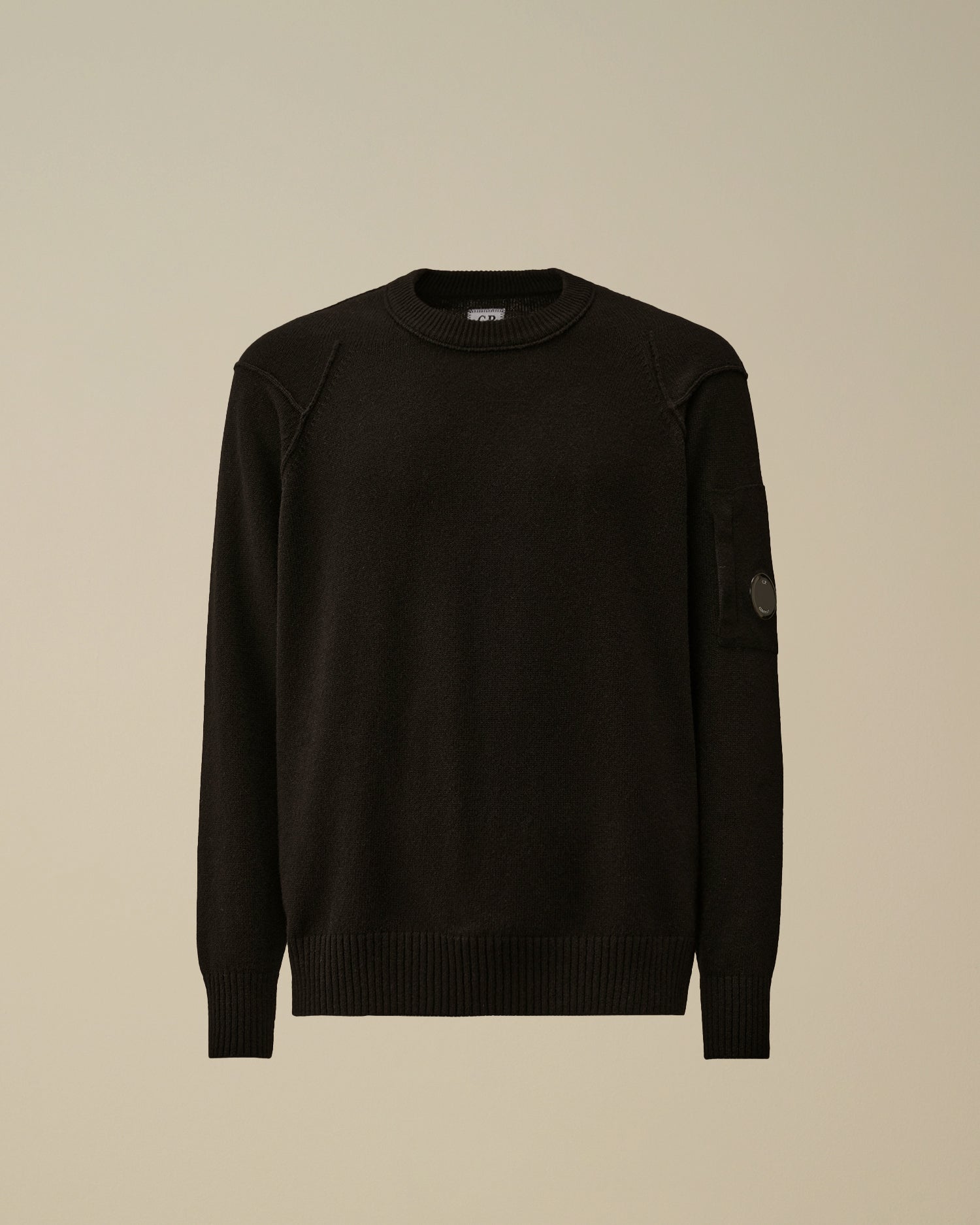 C.P. COMPANY Maglione Uomo Lambswool Grs Crewneck Lens-Black