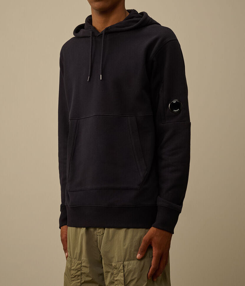 C.P. COMPANY Felpa Uomo Diagonal Raised Fleece-Total Eclipse Blue