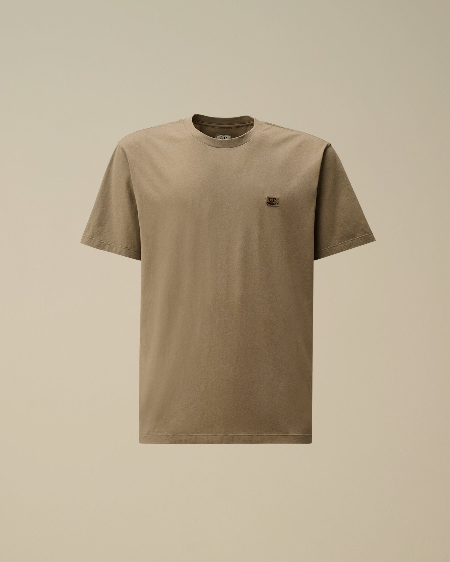C.P. COMPANY T-shirt Uomo 30/1 Jersey Logo Patch-Fungi Grey