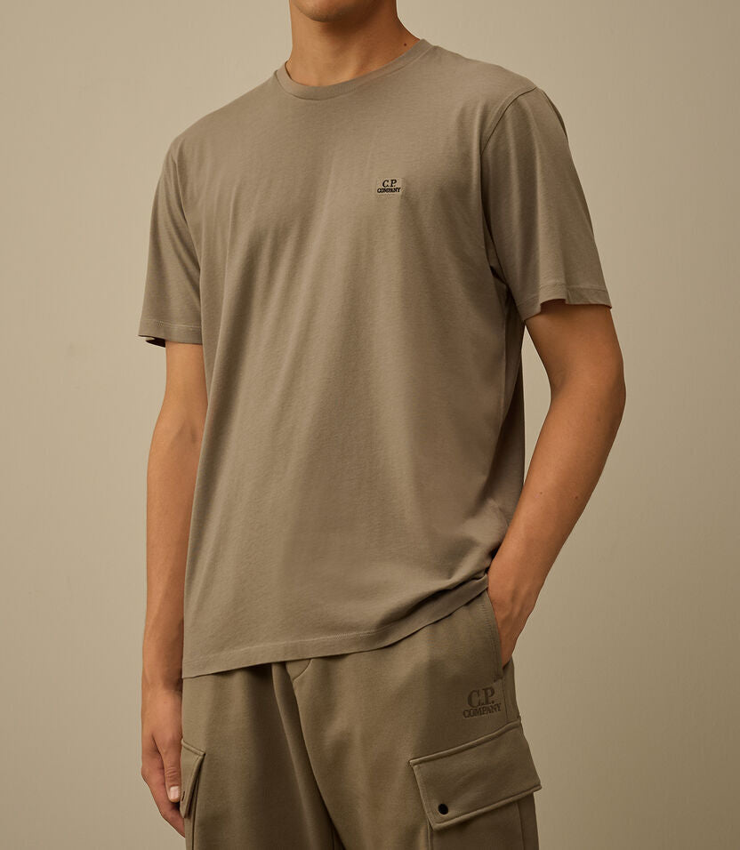 C.P. COMPANY T-shirt Uomo 30/1 Jersey Logo Patch-Fungi Grey