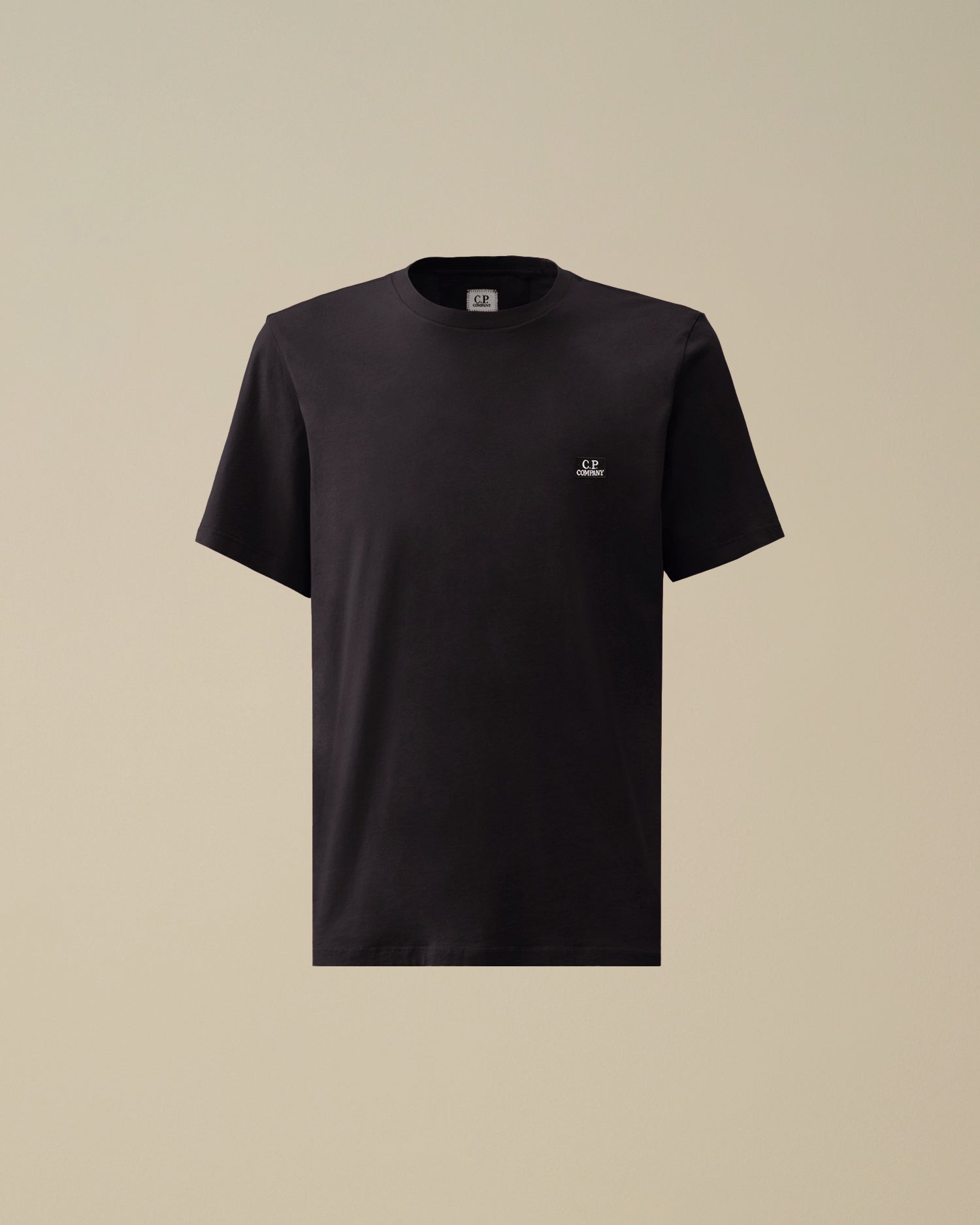 C.P. COMPANY T-shirt Uomo 30/1 Jersey Logo Patch-Total Eclipse Blue