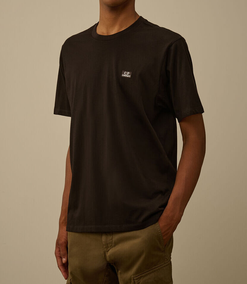 C.P. COMPANY T-shirt Uomo 30/1 Jersey Logo Patch-Black