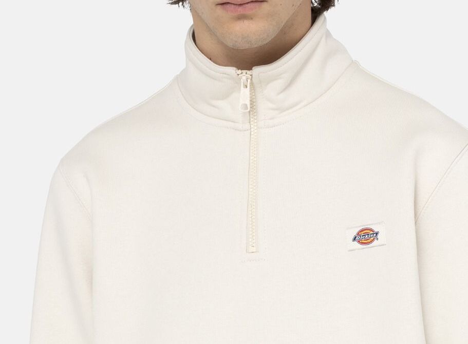 DICKIES Felpa Uomo OAKPORT QUARTER ZIP-Whitecap Gray
