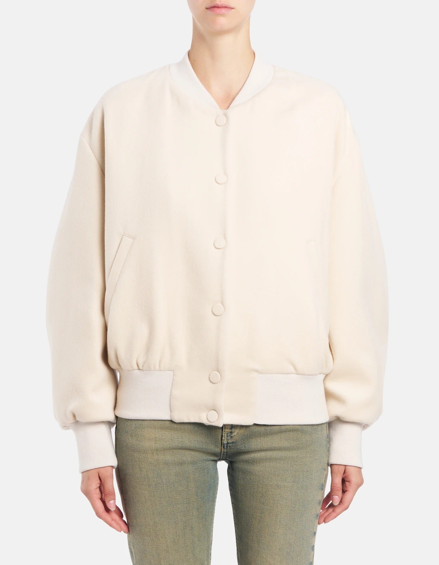 DONDUP Bomber Donna Velour Lana Cashmere-Avena Latte