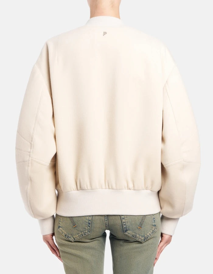 DONDUP Bomber Donna Velour Lana Cashmere-Avena Latte