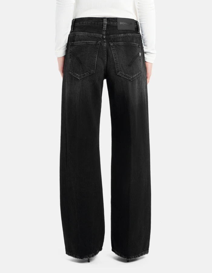DONDUP Jeans Donna Jacklyn Gioiello Wide Leg-Nero