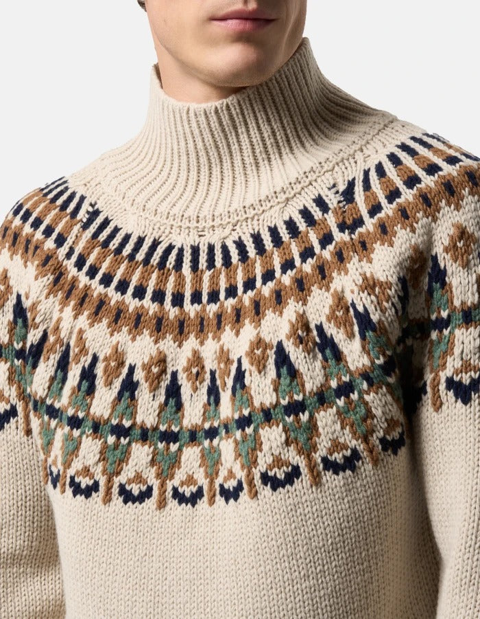 DONDUP Maglia Dolcevita Uomo Lana Jacquard Regular-Fiocco