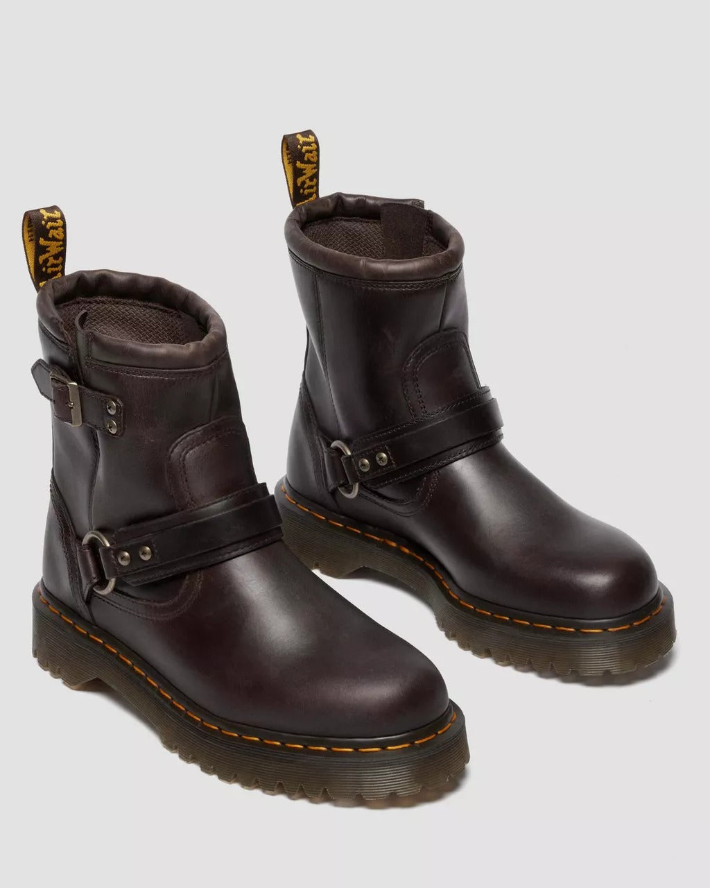 DR. MARTENS Stivale Donna ANISTONE HARNESS CRAZY HORSE-Dark Brown