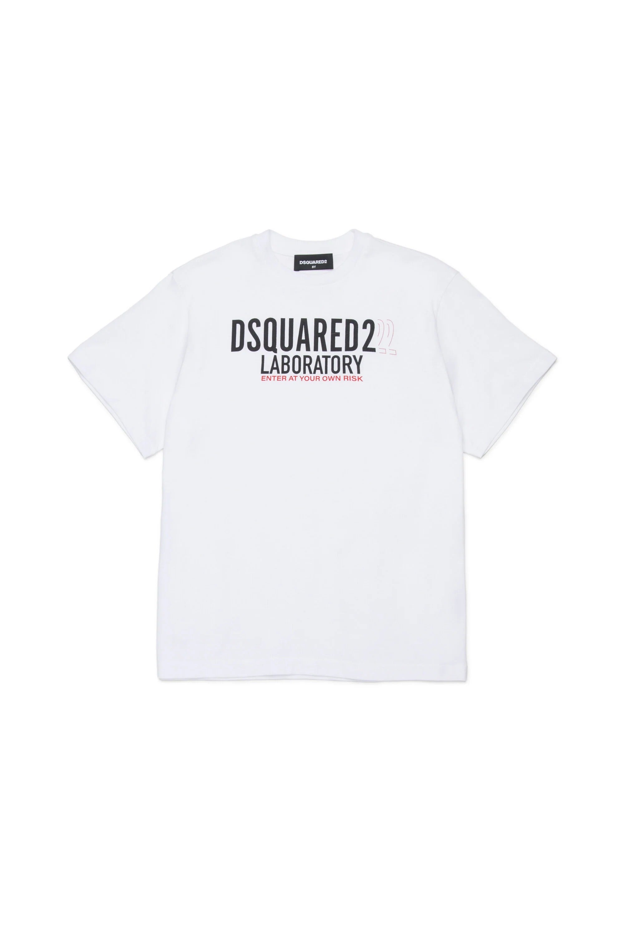 DSQUARED2 T-Shirt Junior Logo Laboratory-Bianco