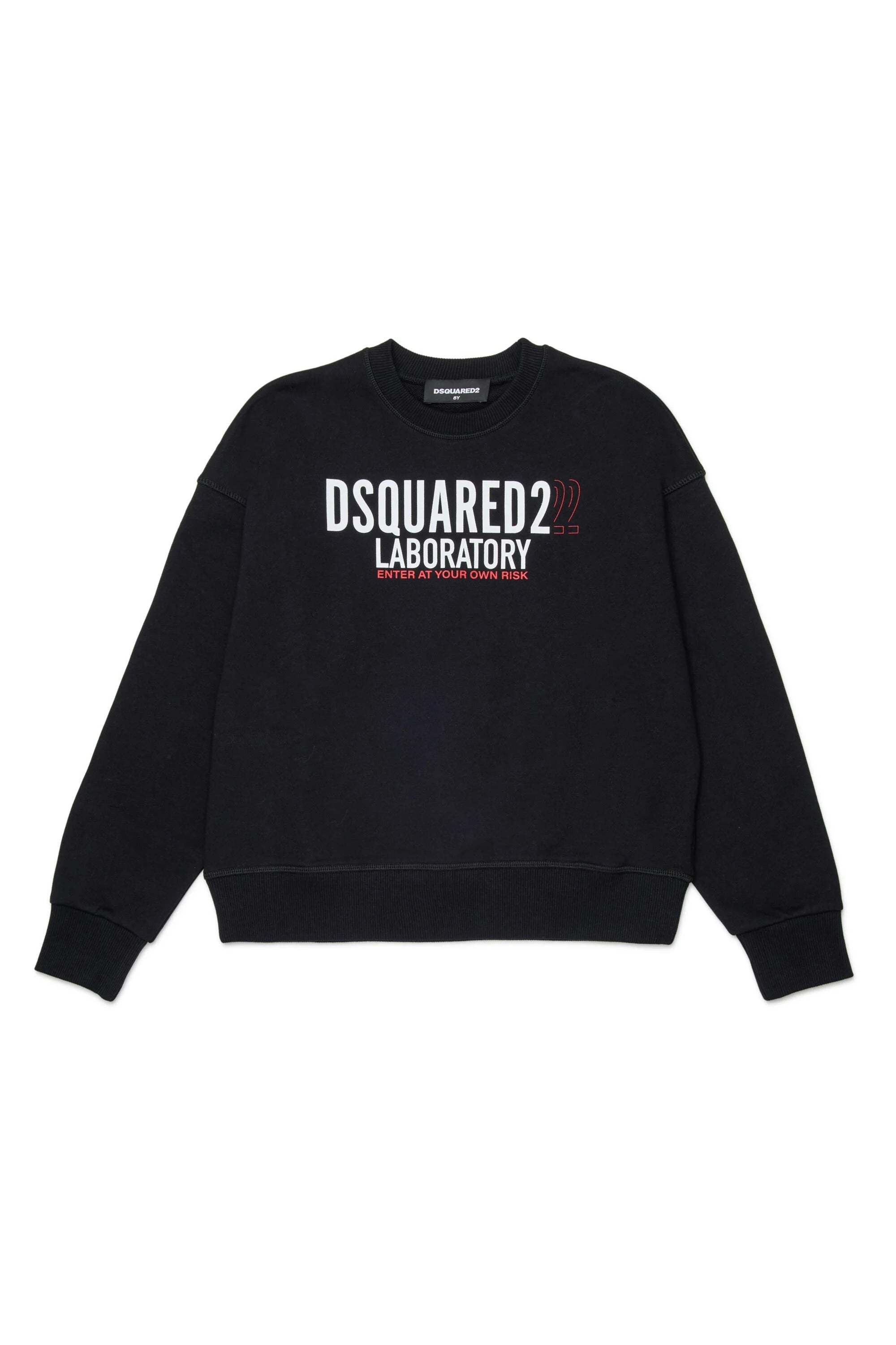 DSQUARED2 Felpa Junior Logo Laboratory-Nero