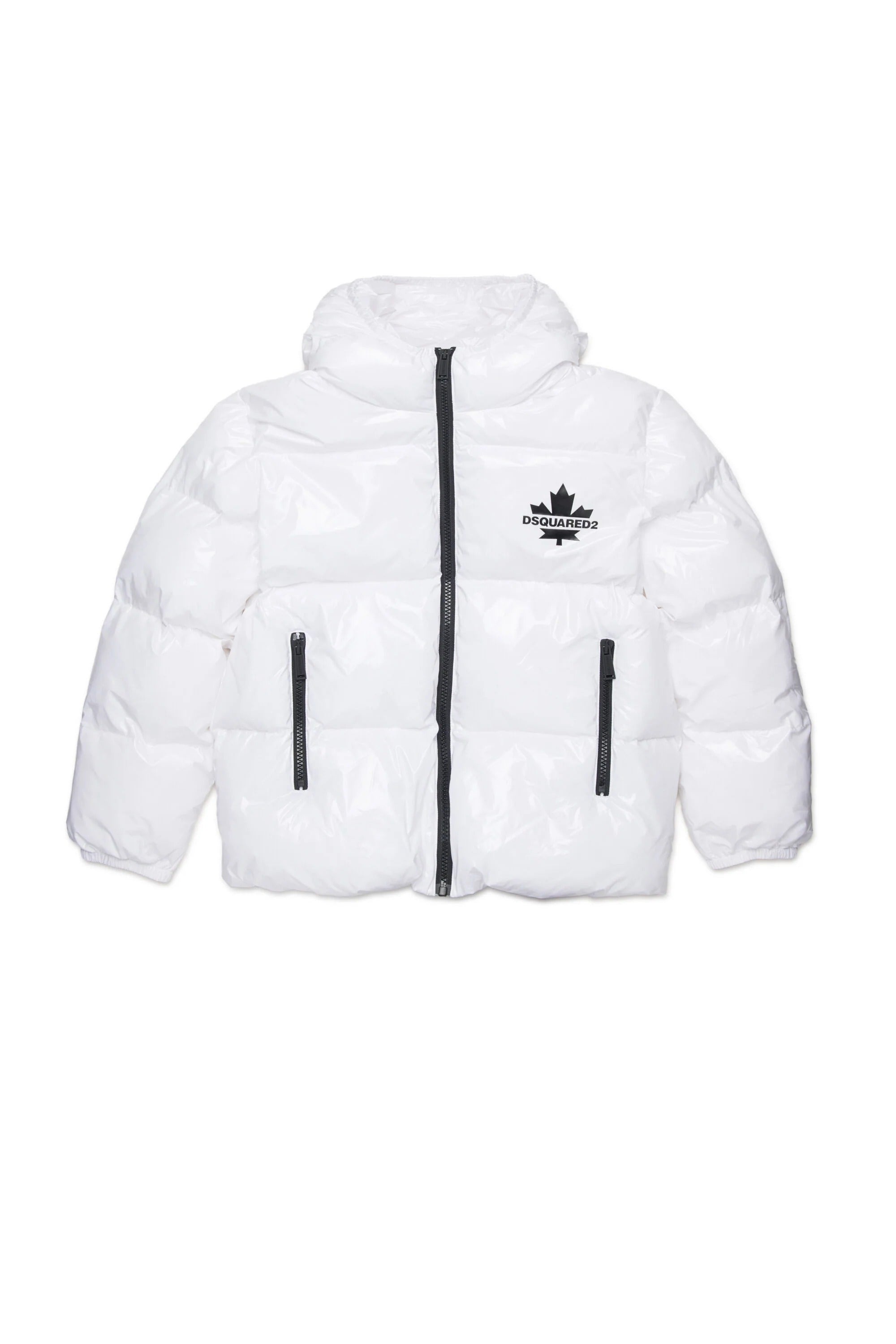 DSQUARED2 Giacca Junior Logo Foglia-Bianco