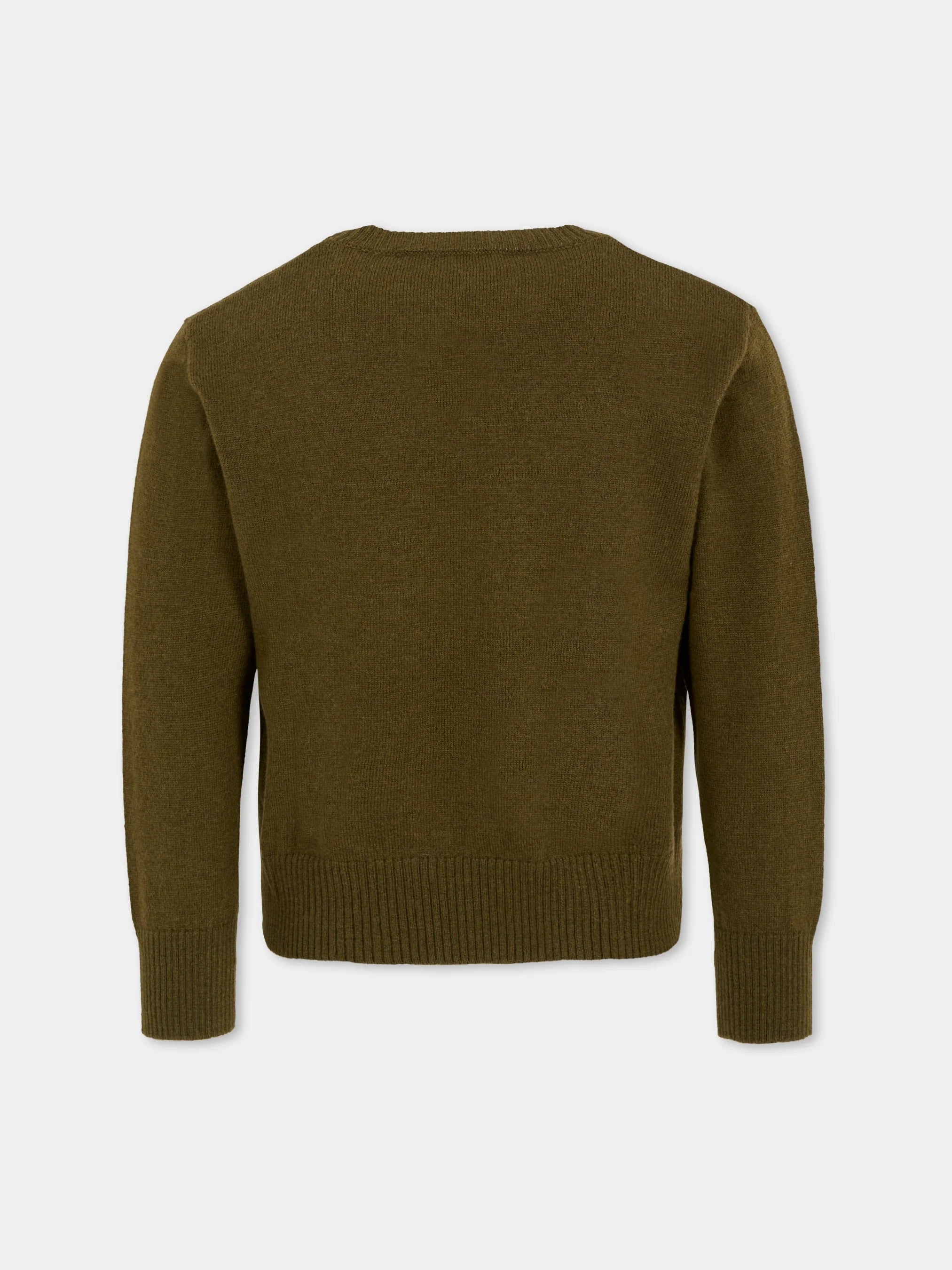 DSQUARED2 Pullover Junior Logo Jacquard-Verde Militare